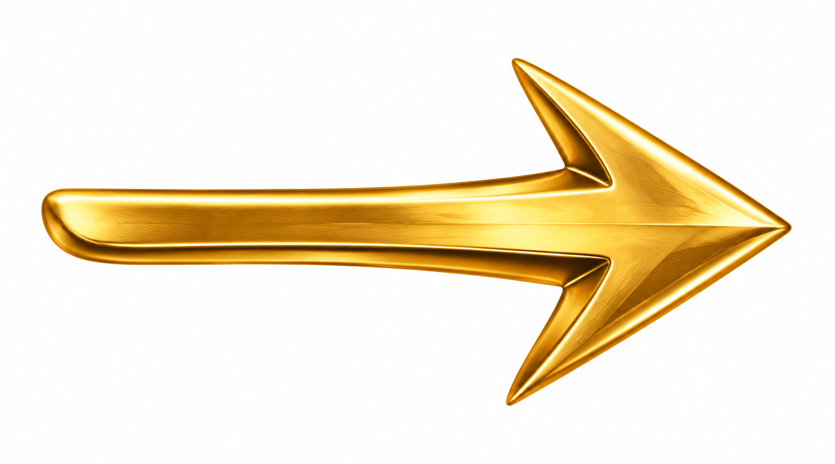 A shiny, gold-colored arrow pointing to the right.