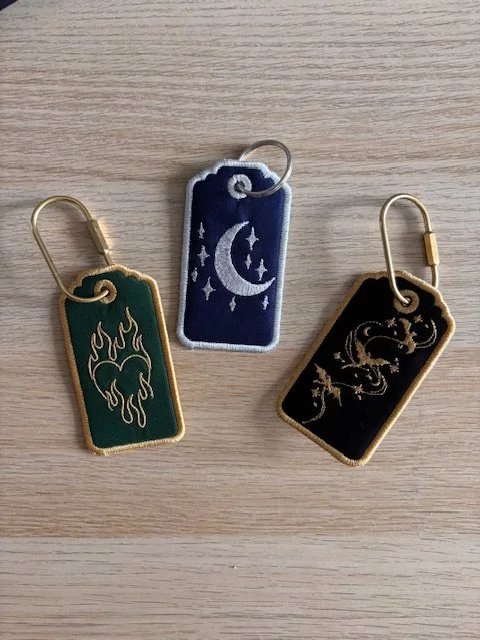 Bookish Embroidered Bag Tags