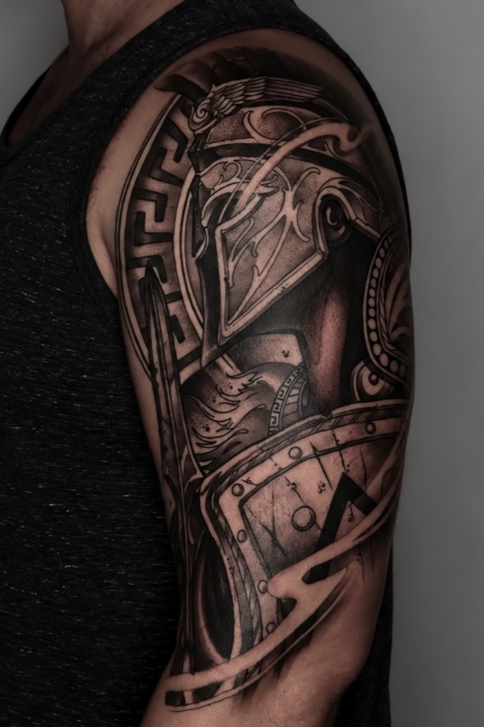 spartan-black-and-gray-tattoo-miami-adrian-aguirre