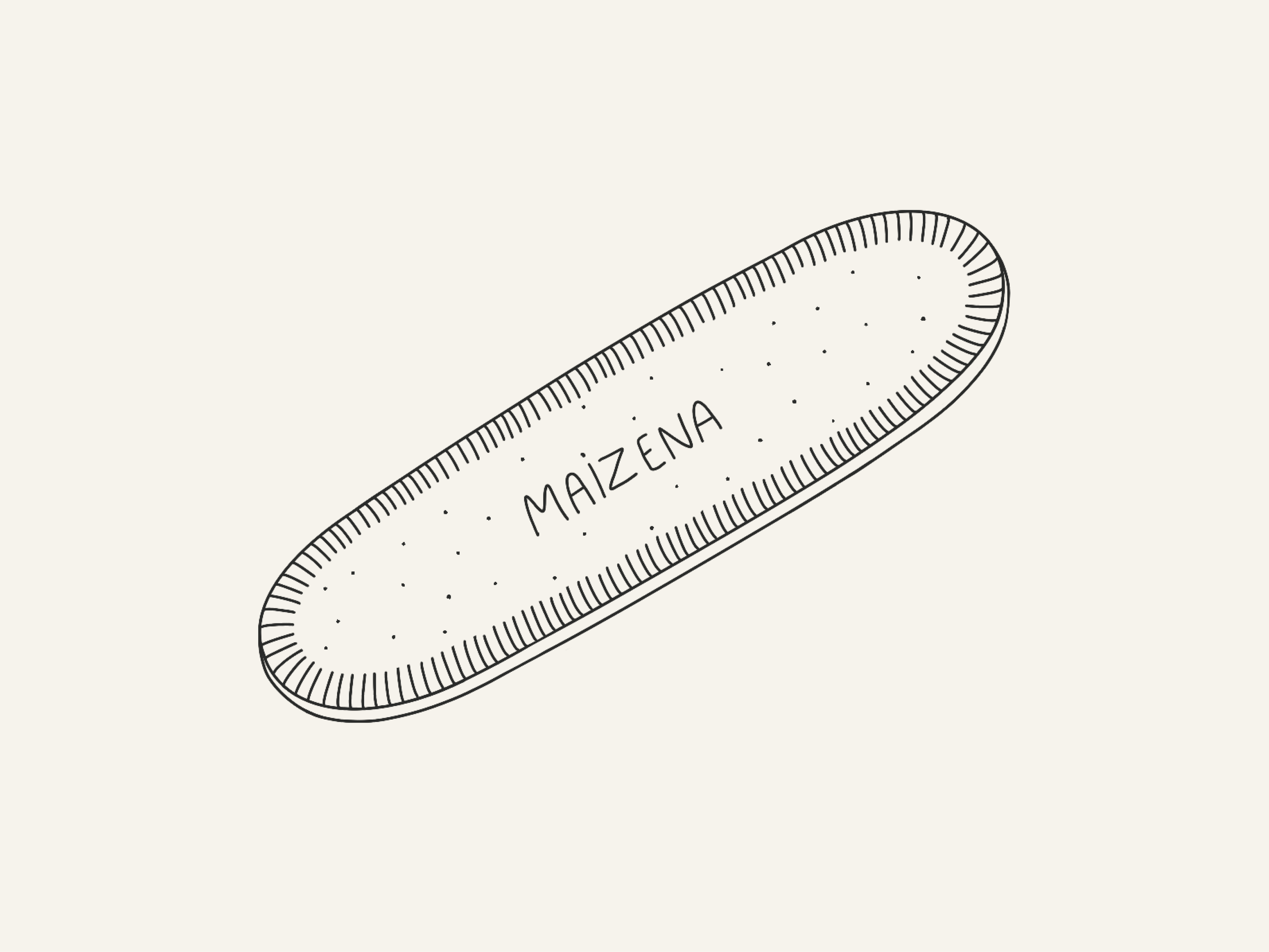 Bolacha com o nome 'Maizena' escrito na parte de cima