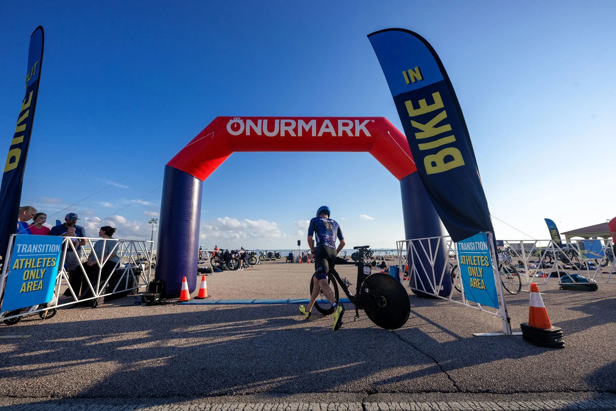 Athlete entering the bike course