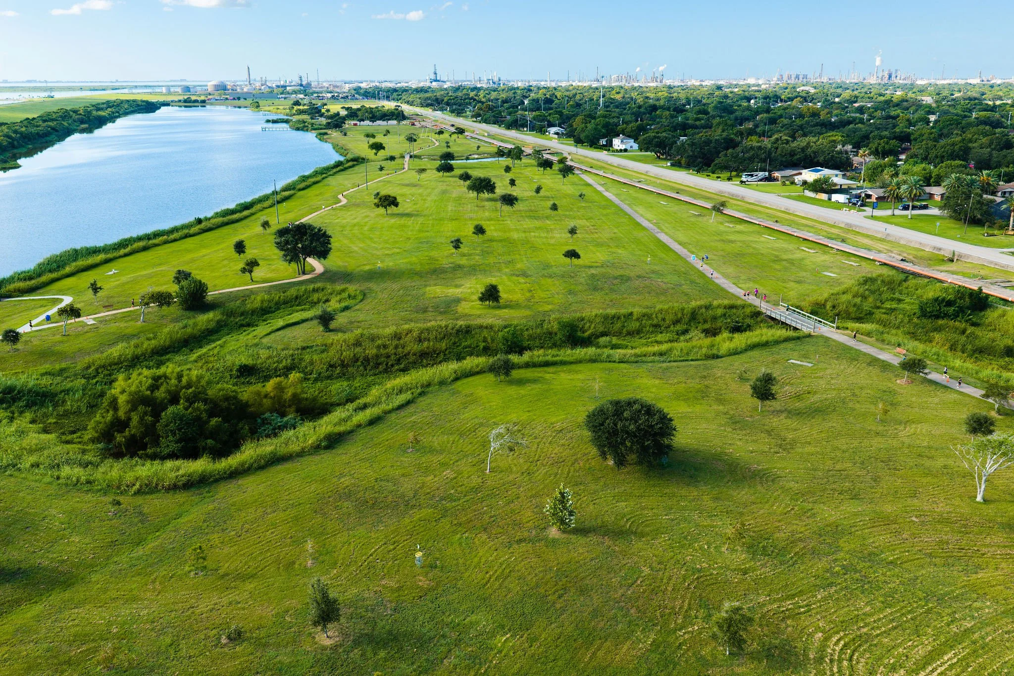 Aerial view of the Rainbow Park run course
