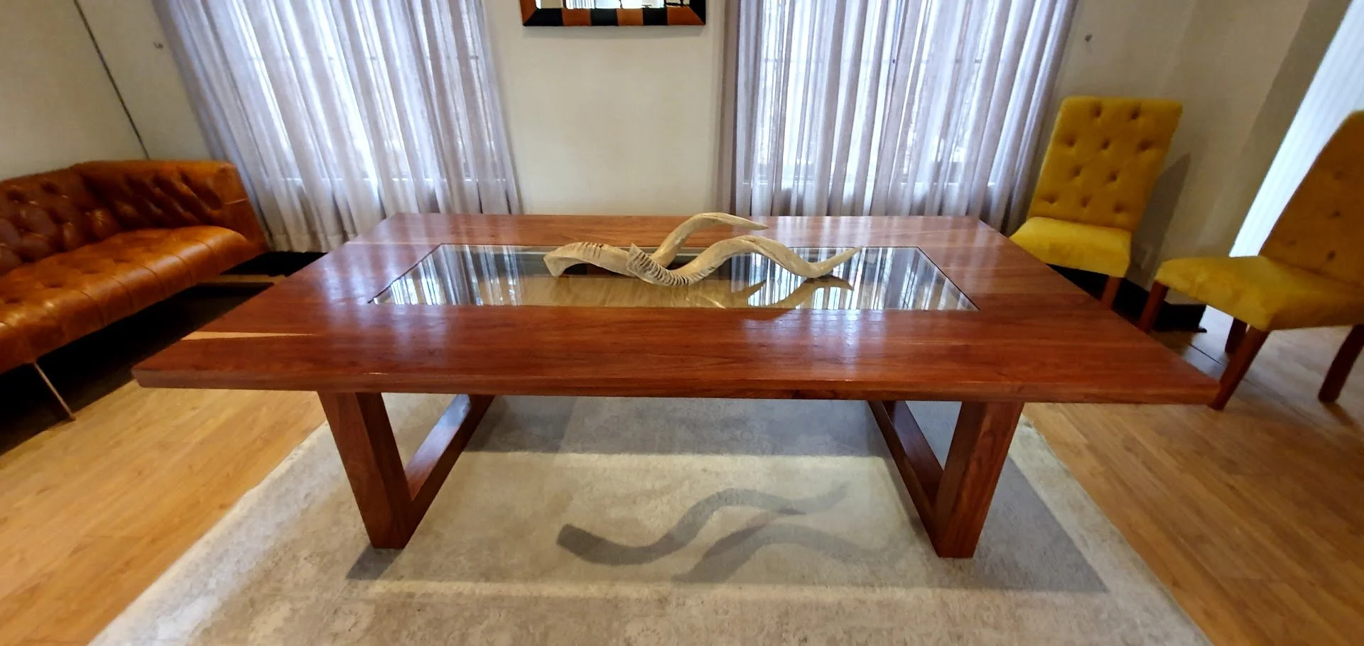Glass Insert Dining Table