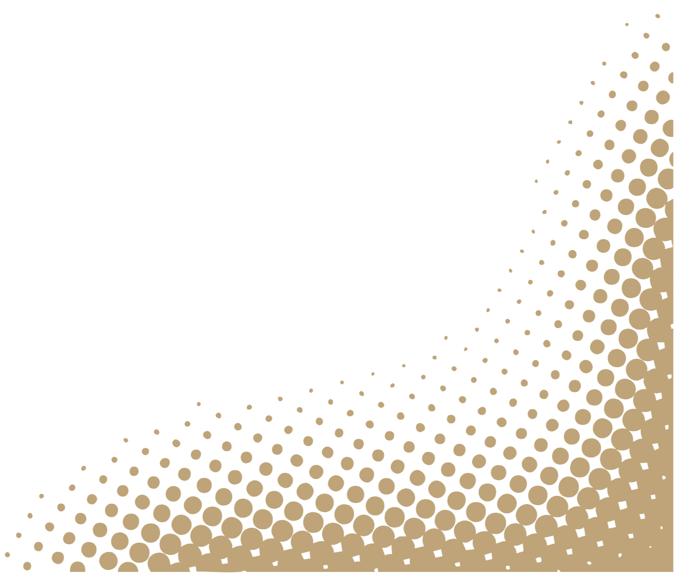 Schwarzer Hintergrund mit goldene, halbkugelförmigen Punkte, die in einer Wellenform angeordnet sind.