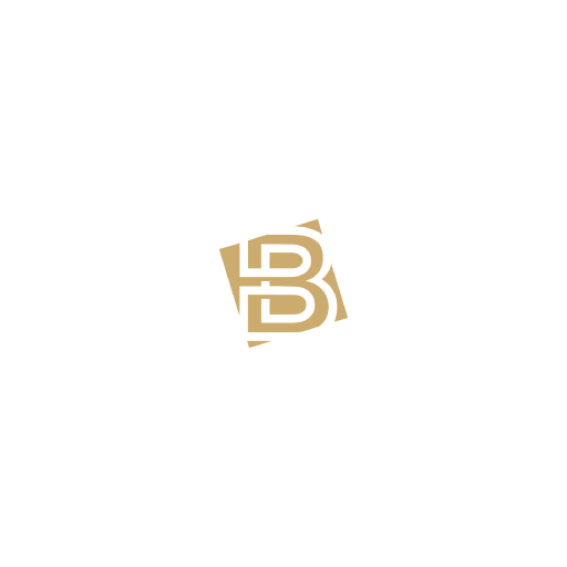QR-Code mit dem Logo einer goldenen 'B' in der Mitte