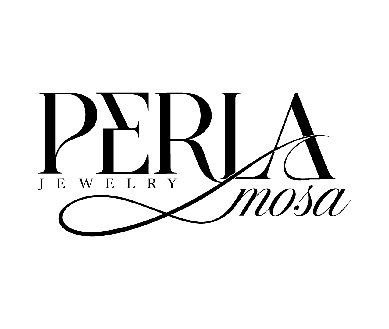 Black and white logo with a floral design above the word 'Jewelry'.