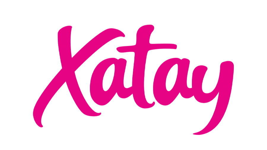 Pink cursive text spelling "Xatay" on a black background.