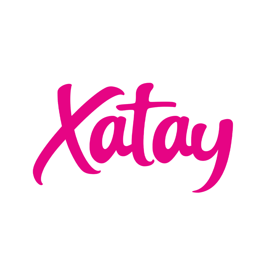 Pink cursive text spelling 'Xatay' on a black background.