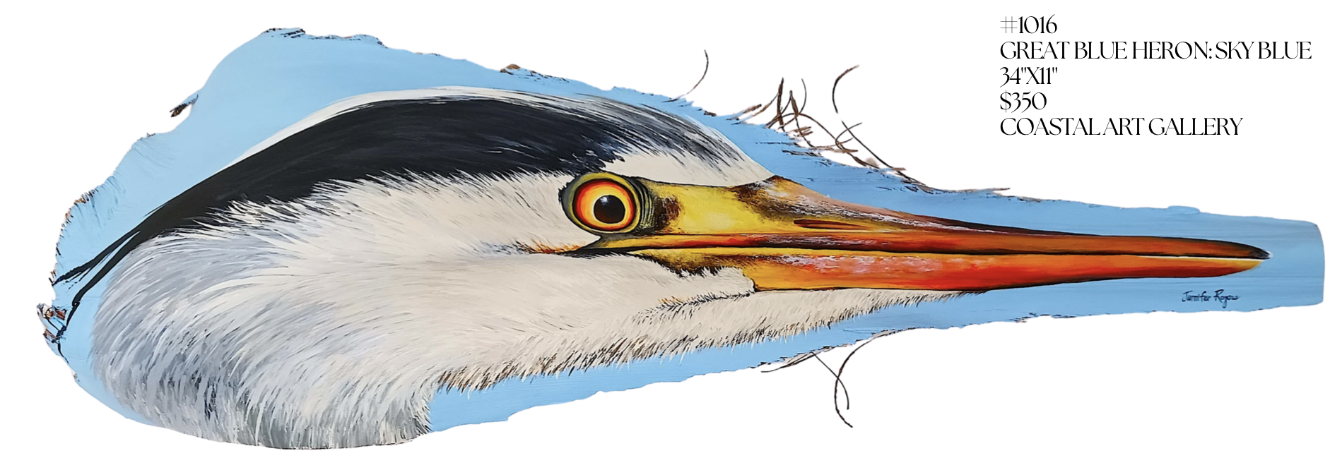 Great Blue Heron: Sky Blue Painting