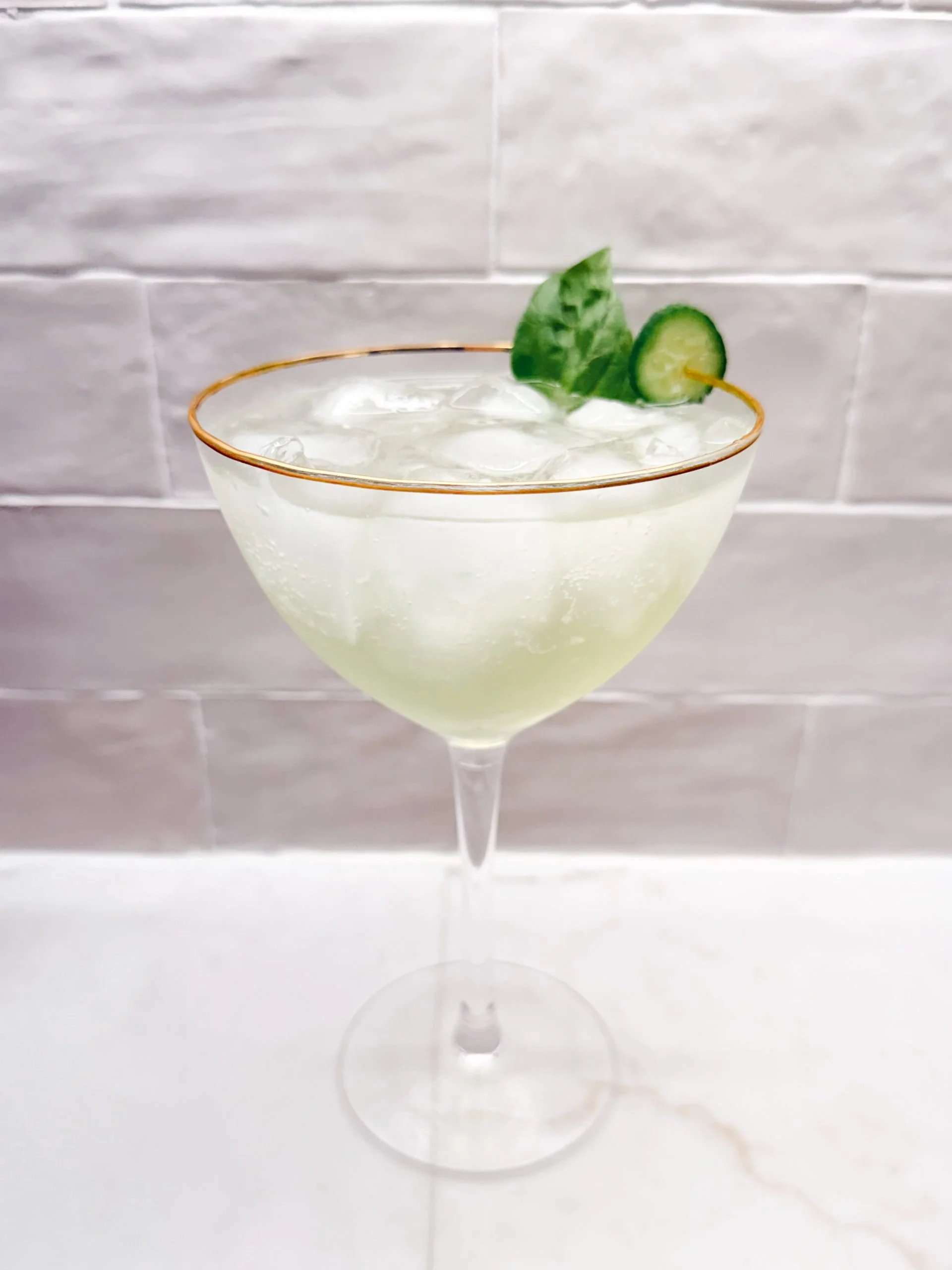 Cucumber Basil Prosecco Cocktail