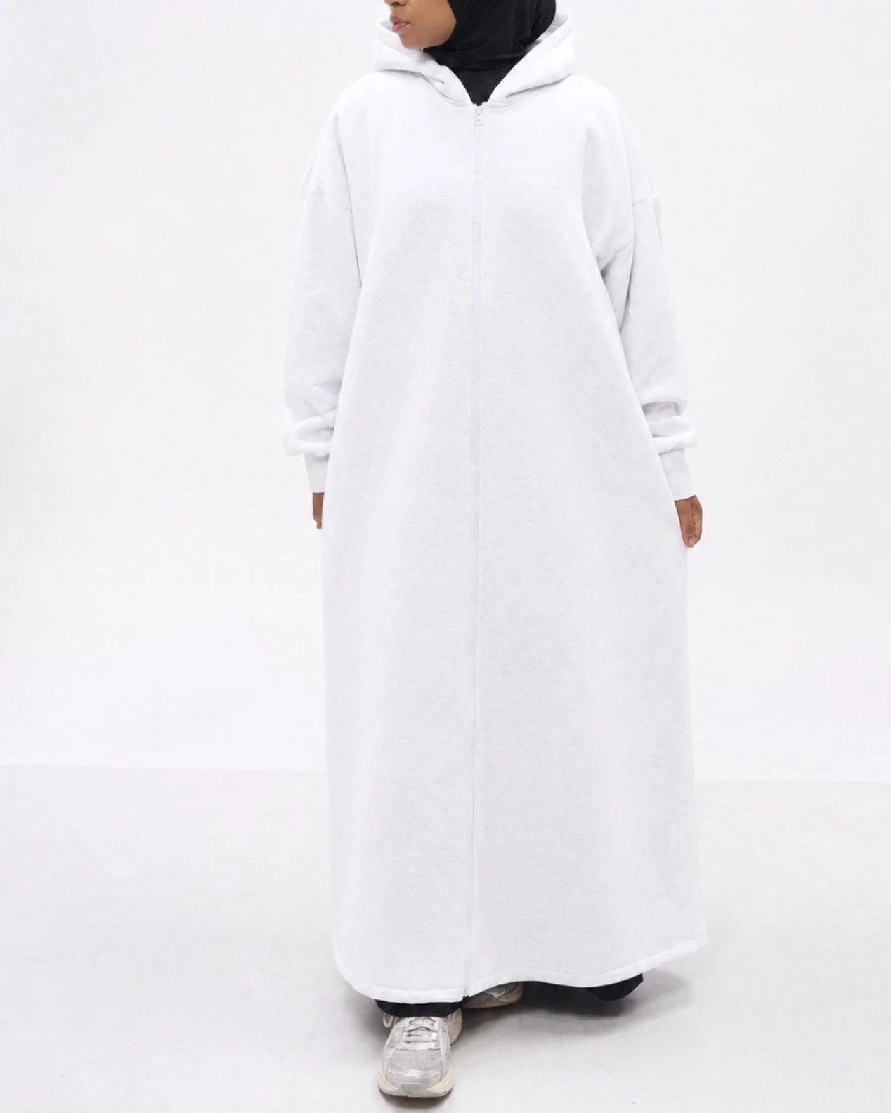 Maxi Hoodie - Heather Cloud White