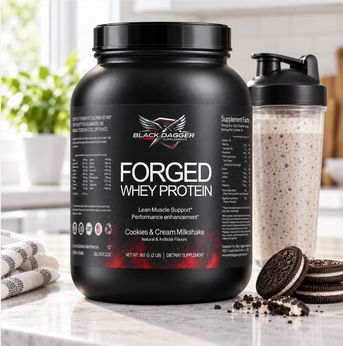 FORGED Whey Protein - Cookies & Cream Milkshake