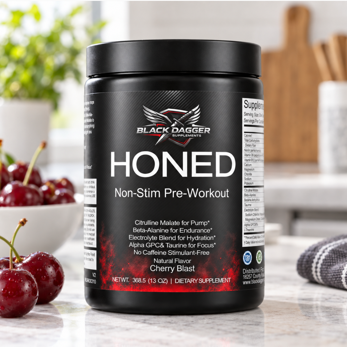 HONED Non-Stim Pre-Workout - Cherry Blast
