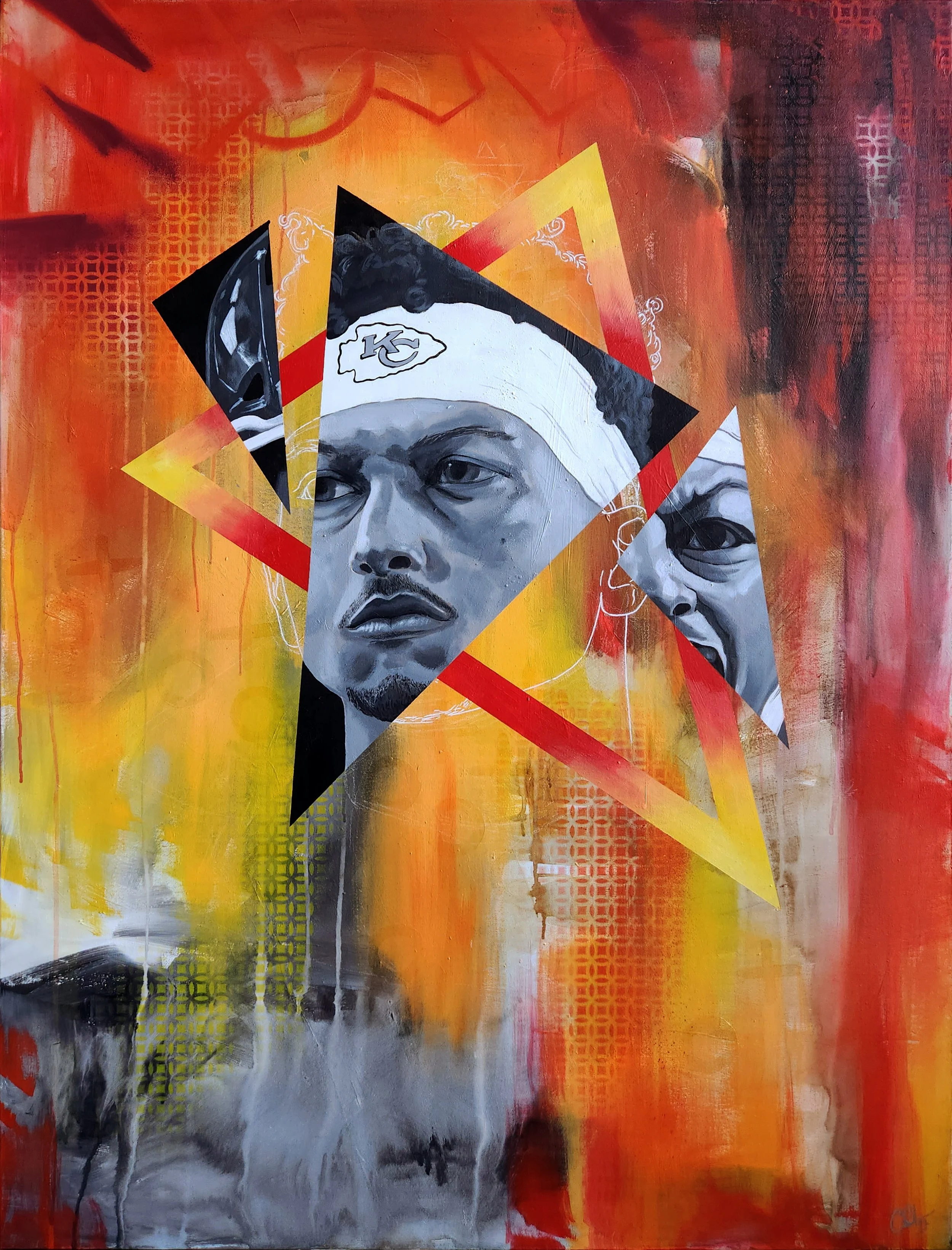 Tip of the Arrowhead 
2023
48 × 36 inches
Acrylic and spray paint on canvas