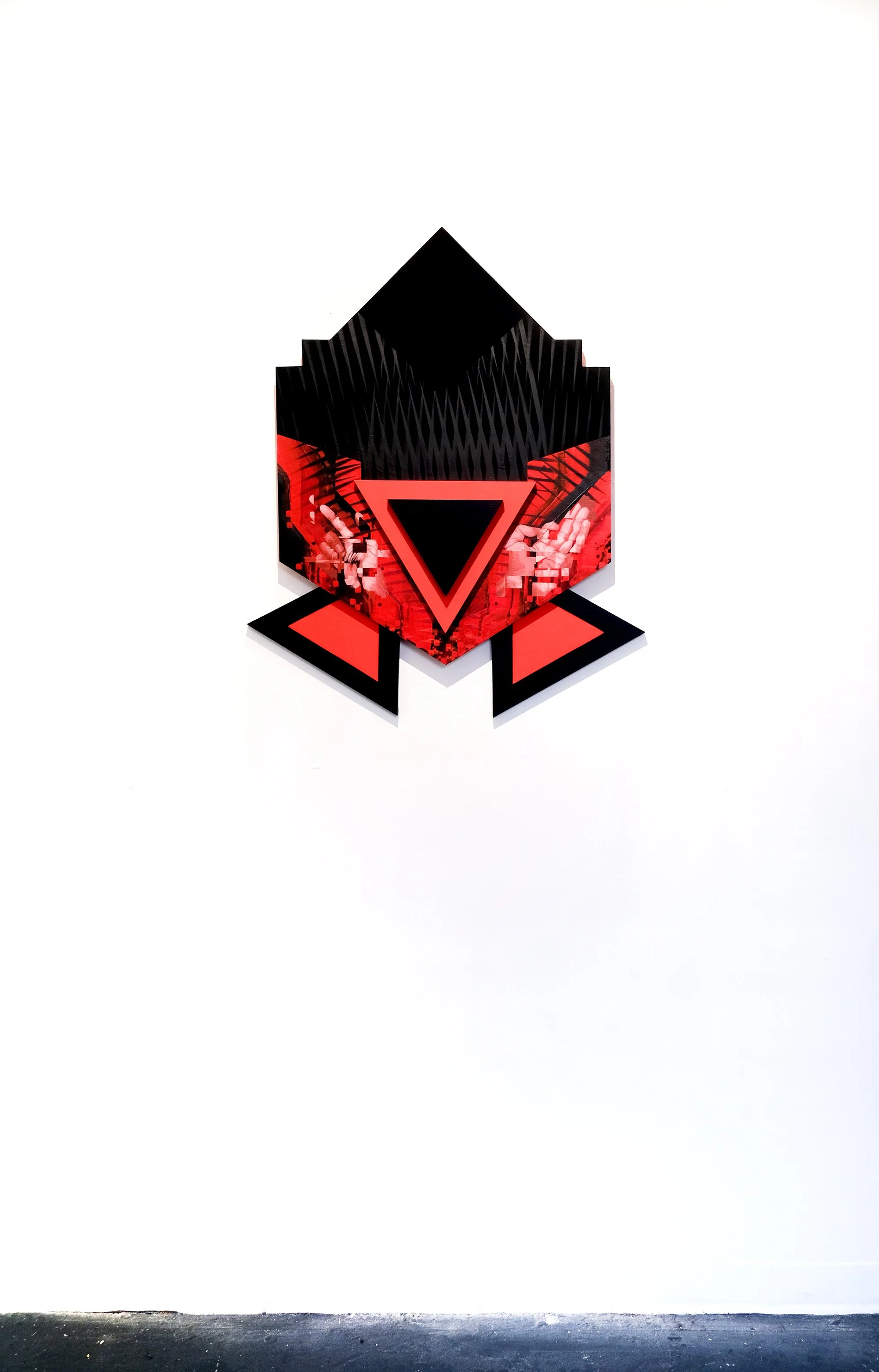 Maat (install)
2026
34 × 29 x 3 inches
Acrylic, acrylic mediums, spray paint on
custom-shaped MDF wood panels
