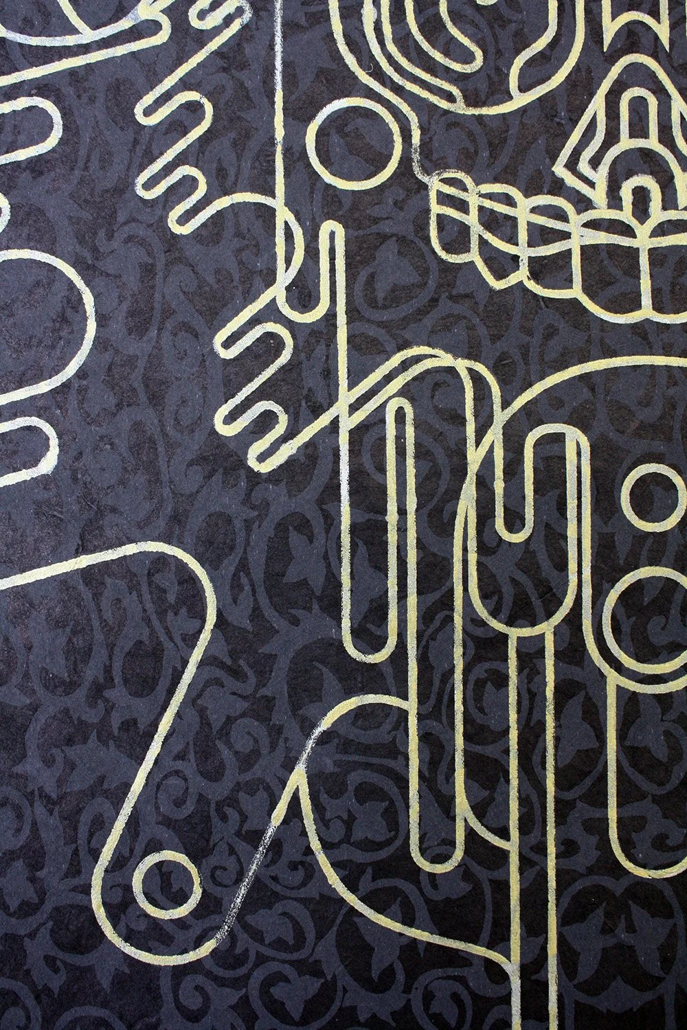 Mesmo Oni (Black) Detail
2014
30 × 20 inches
Hand-pulled silk screen on Nepalese paper