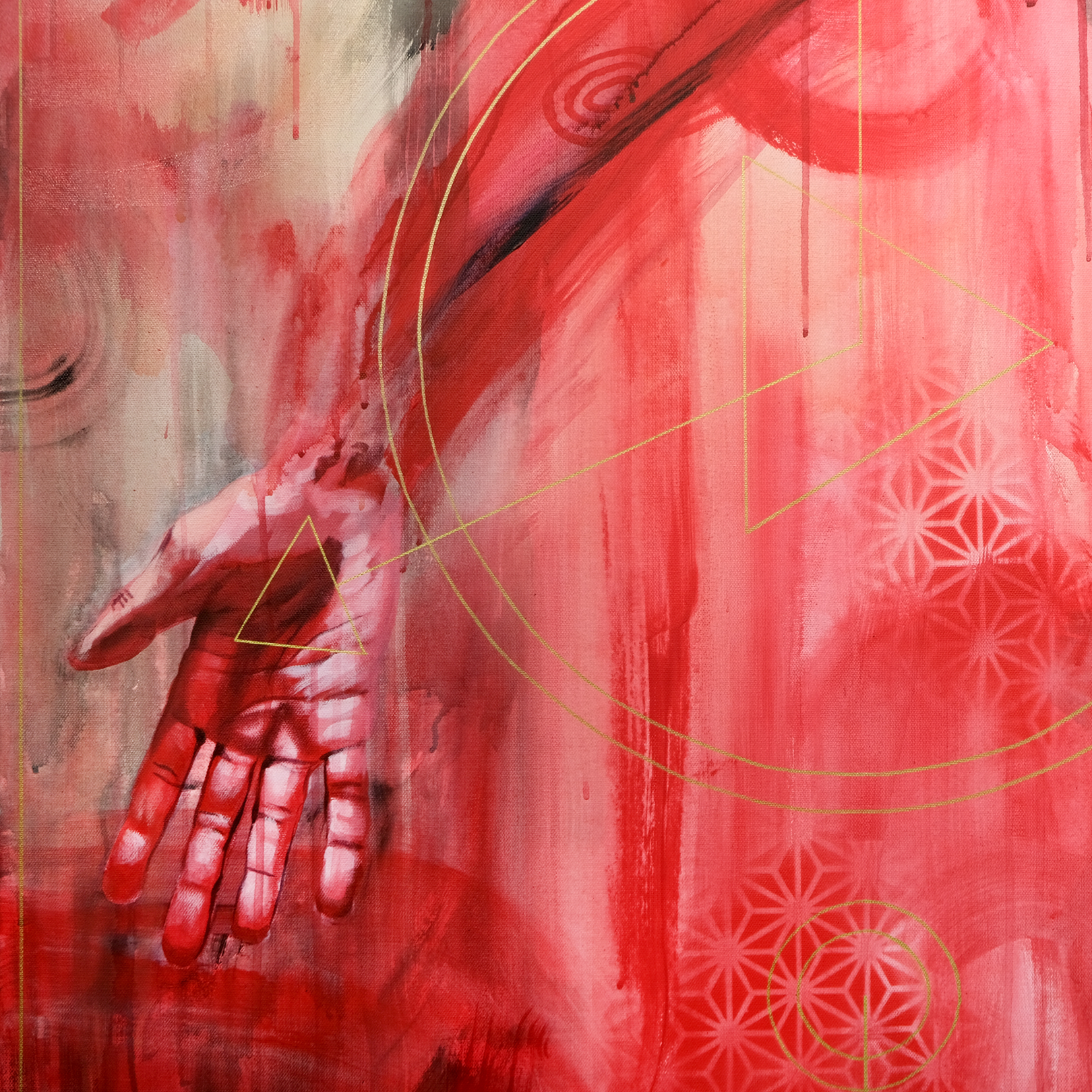 Anaglyphid (detail)
2025
72 x 36 & 72 x 36 inches
Acrylic and spray paint on canvas