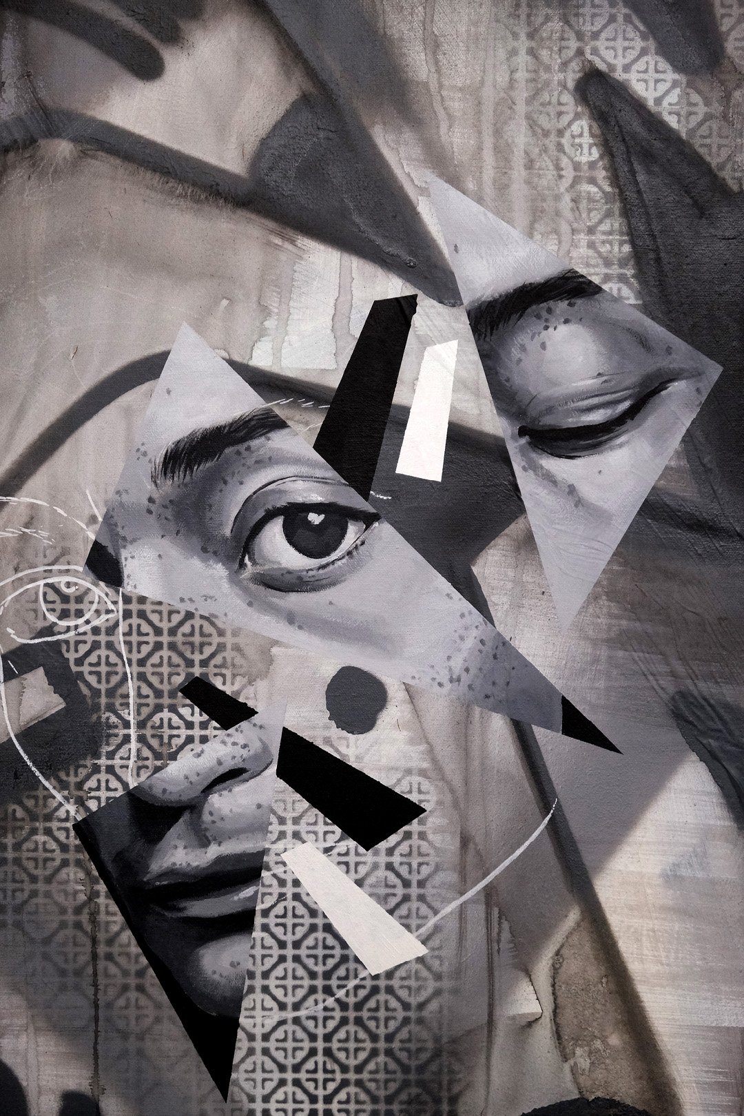 A detail image of the painting Georgetown from the Mixed Blood Manifested series.