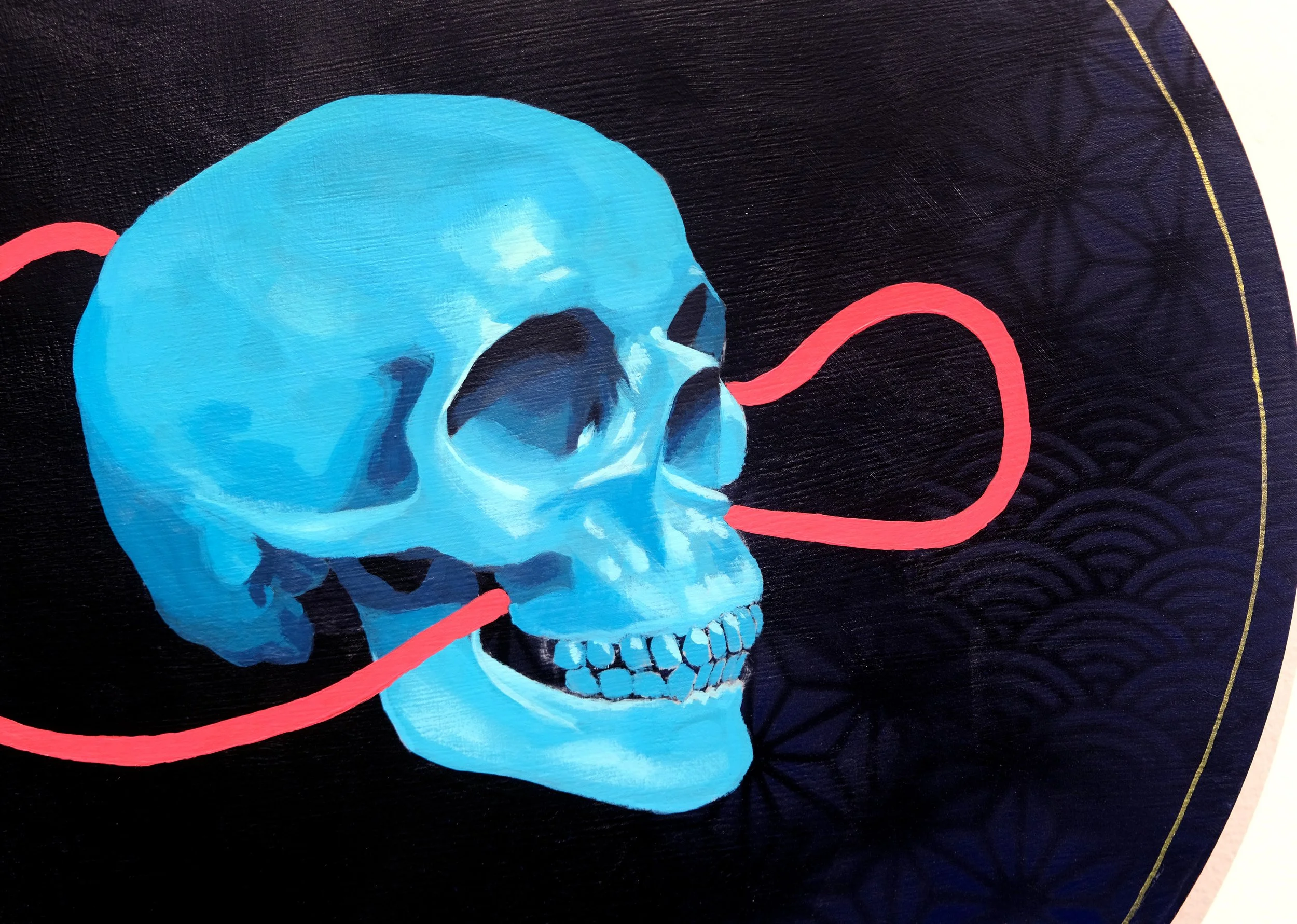 Anaglyphid II: Altar to Pluralism (detail)
2025
48 x 60 x 2.25 inches
Acrylic and spray paint on MDF