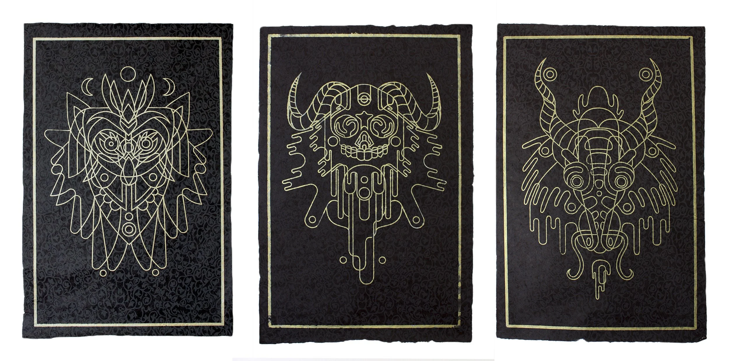 Mesmo Kabuki (full set) 
2014
30 × 20 inches
Hand-pulled silk screen on Nepalese paper