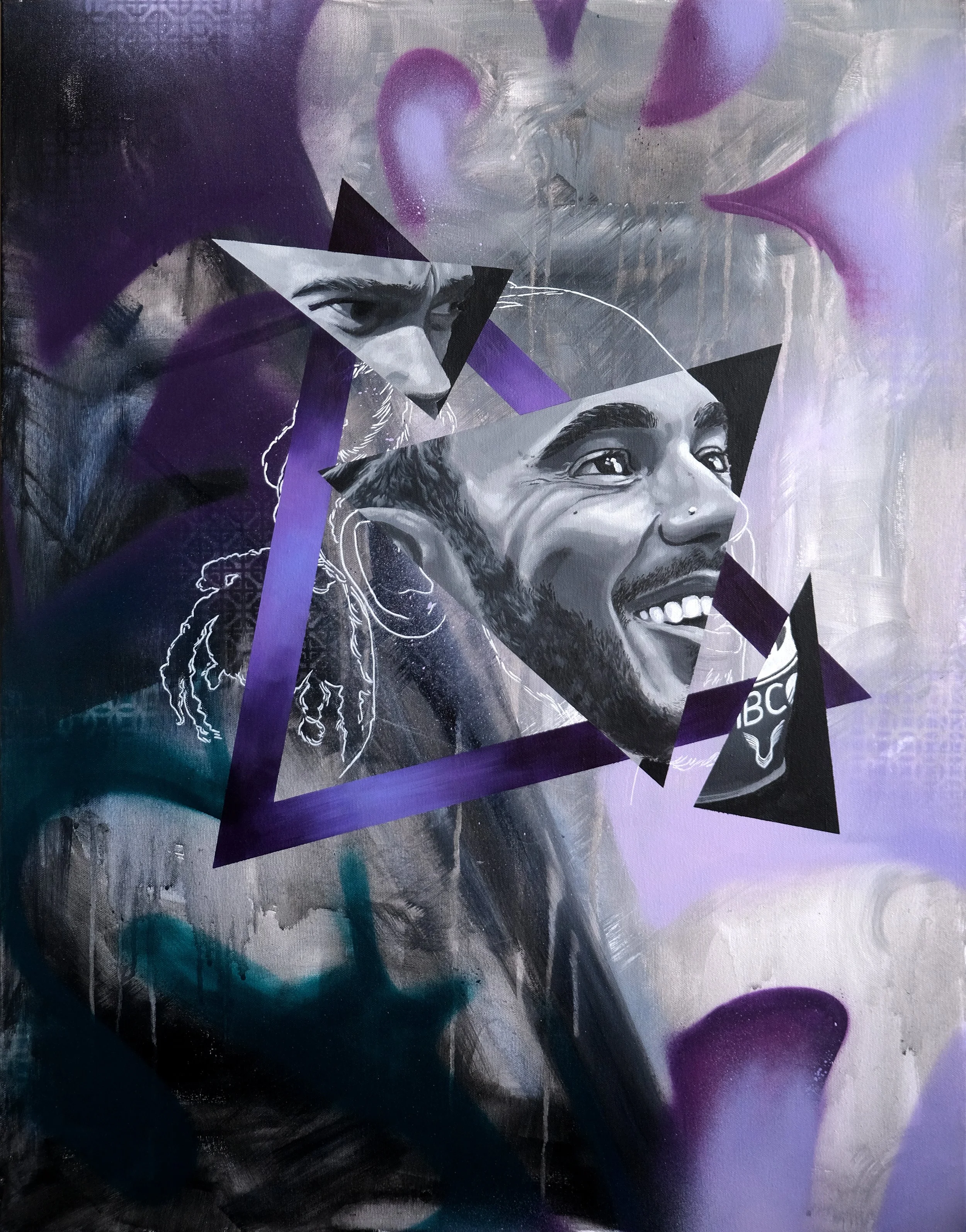 Pride of Silverstone 
2023
40 × 30 inches
Acrylic and spray paint on canvas