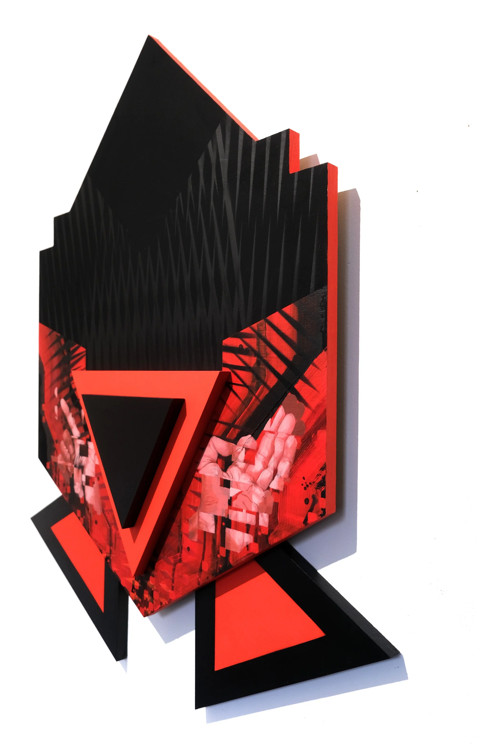 Maat (detail)
2026
34 × 29 x 3 inches
Acrylic, acrylic mediums, spray paint on
custom-shaped MDF wood panels