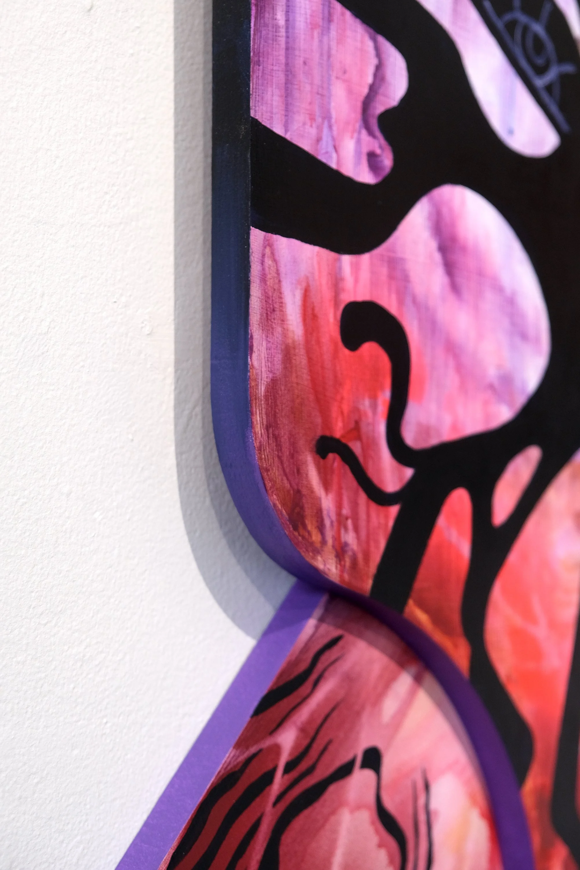 Myuzu (detail)
2026
45 × 50 x 2.25 inches
Acrylic, acrylic mediums, spray paint on
custom-shaped MDF wood panels