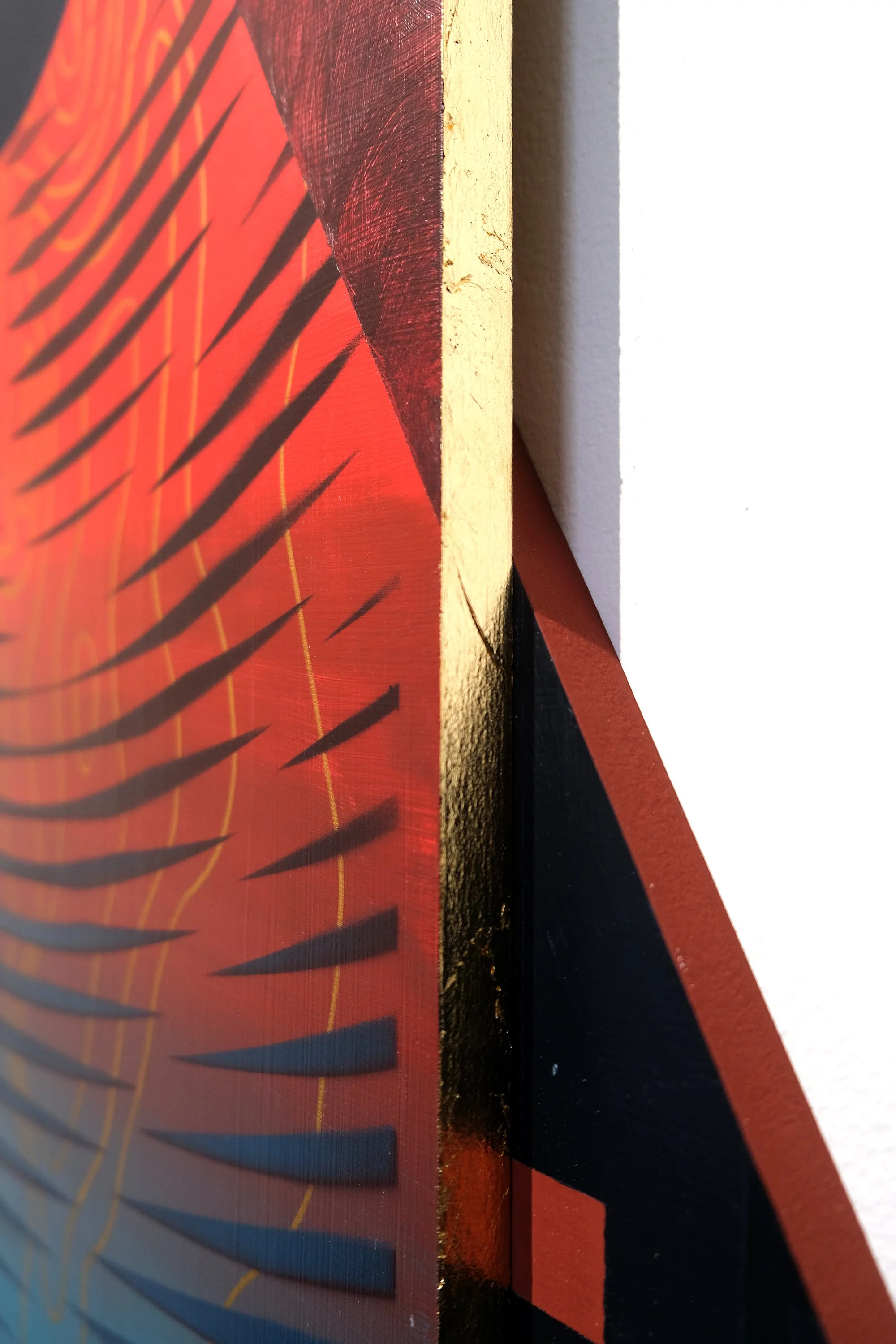 Avarus (detail)
2026
36 × 30 x 2.25 inches
Acrylic, acrylic mediums, spray paint on
custom-shaped MDF wood panels