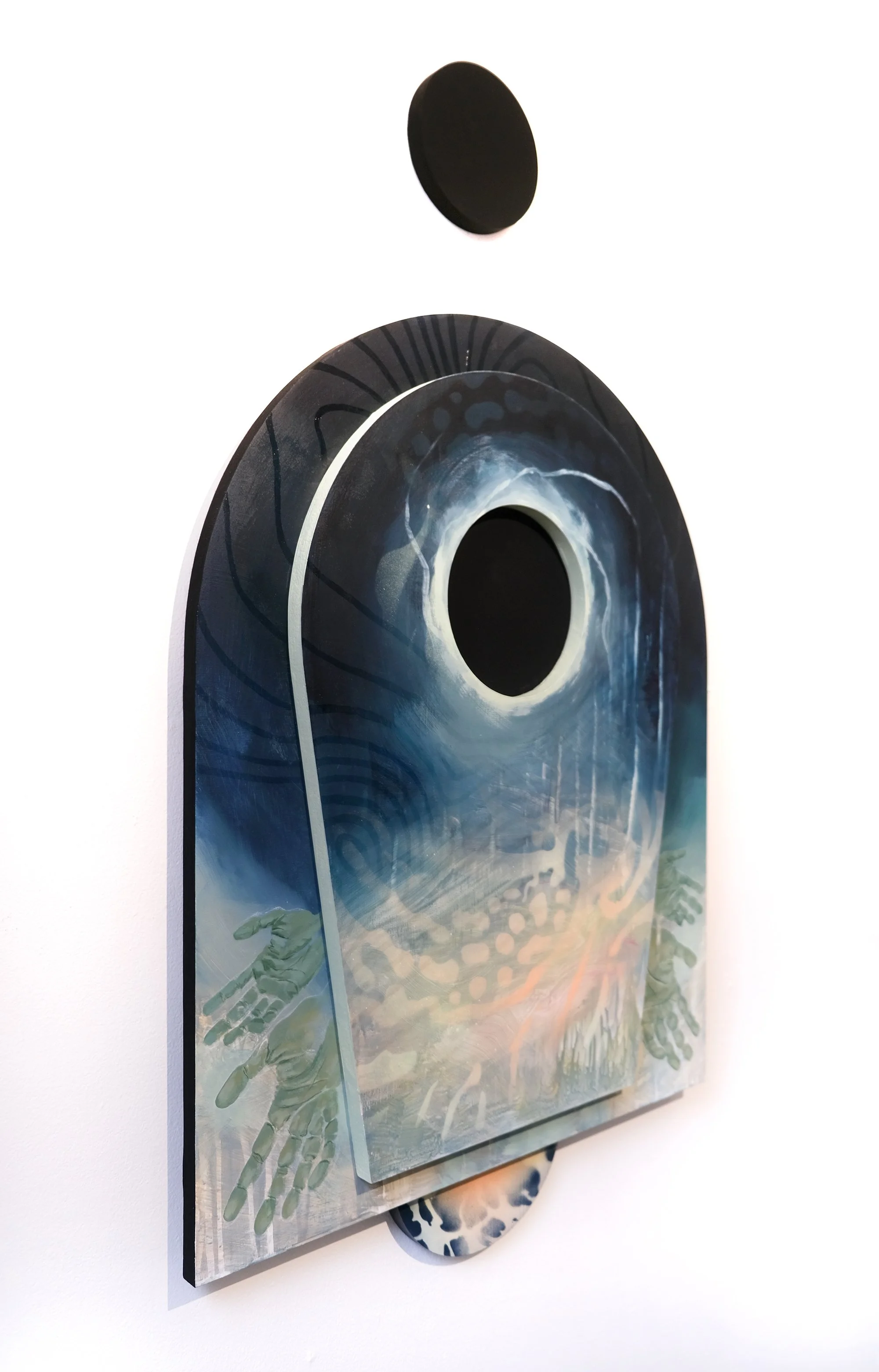 Entropia (detail)
2026
42 × 24 x 2.25 inches
Acrylic, acrylic mediums, spray paint on
custom-shaped MDF wood panels
