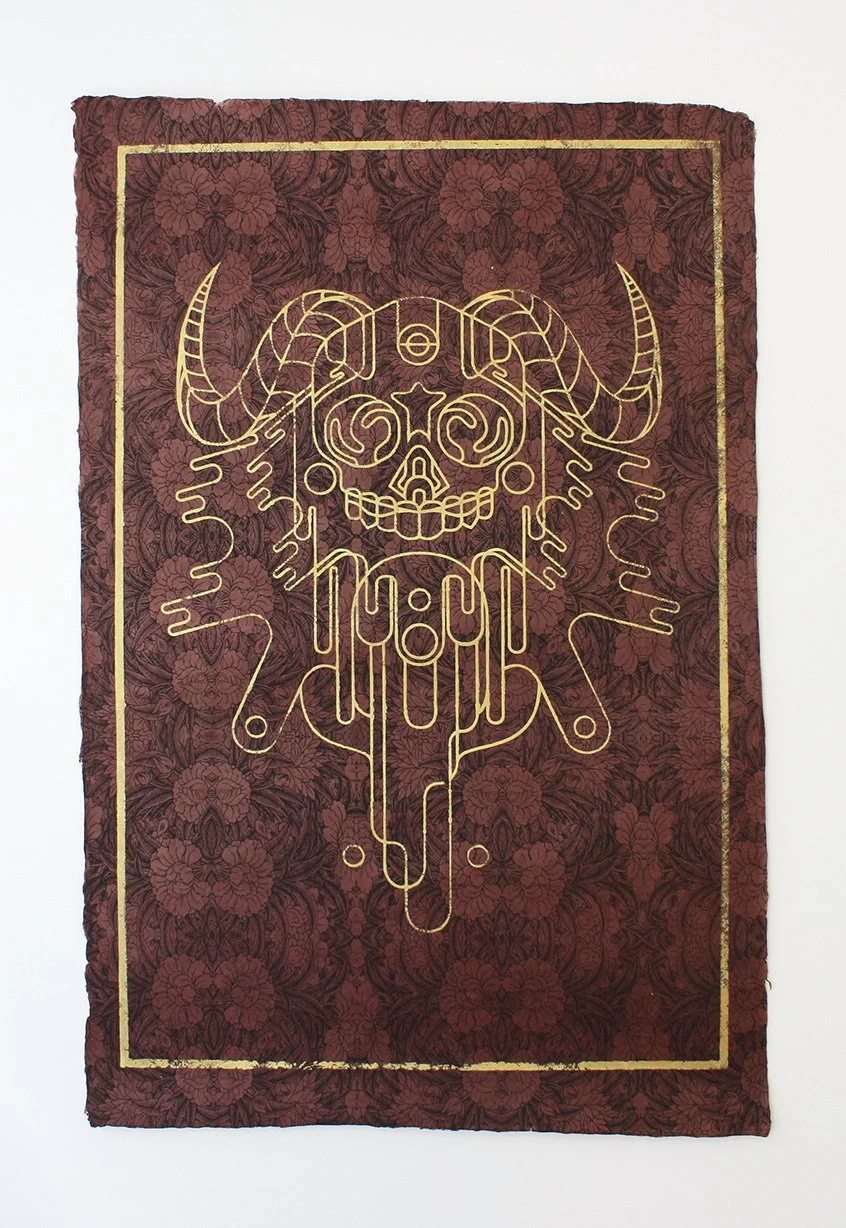 Mesmo Oni (Brown)
2014
30 × 20 inches
Hand-pulled silk screen on Nepalese paper