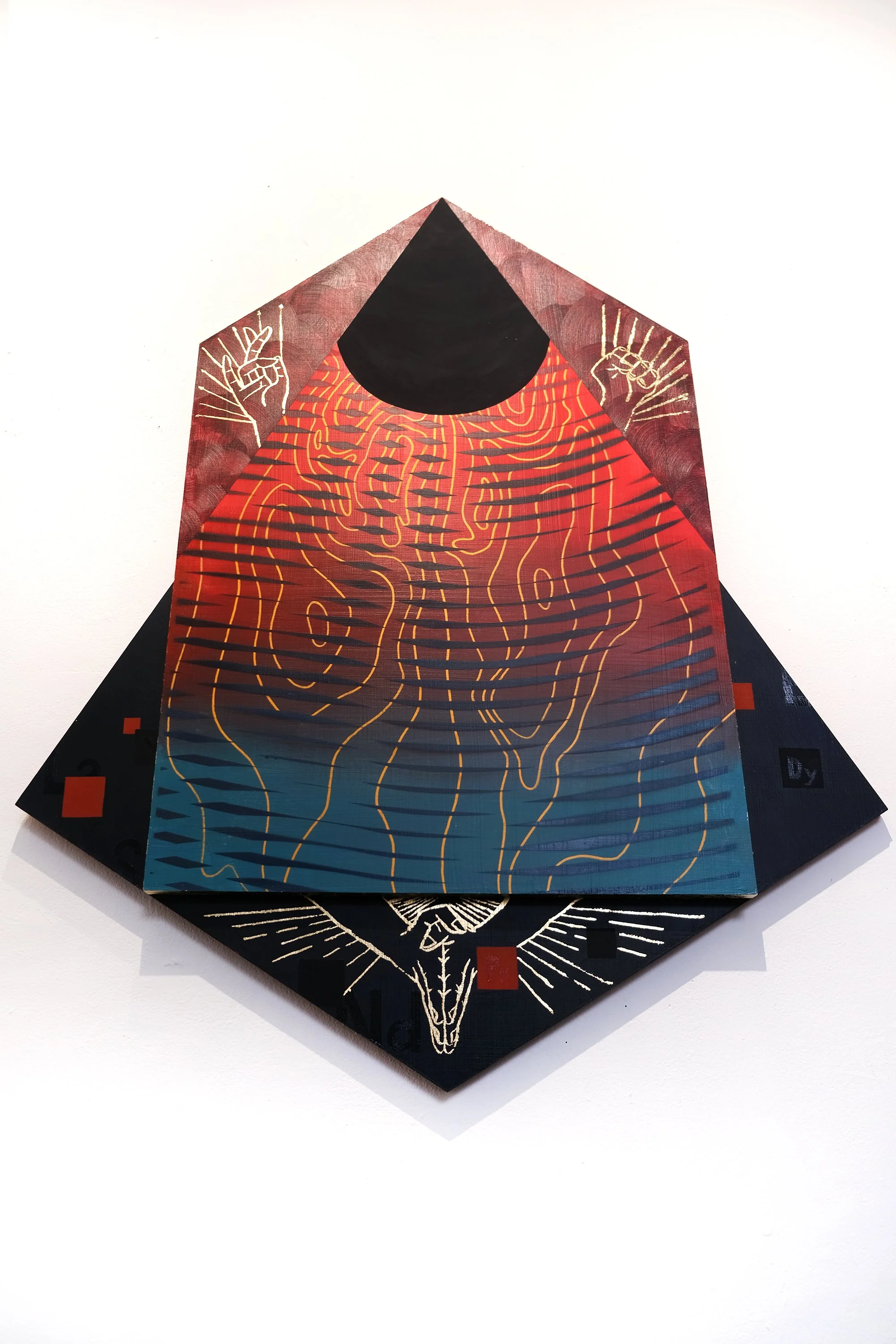 Avarus (detail)
2026
36 × 30 x 2.25 inches
Acrylic, acrylic mediums, spray paint on
custom-shaped MDF wood panels