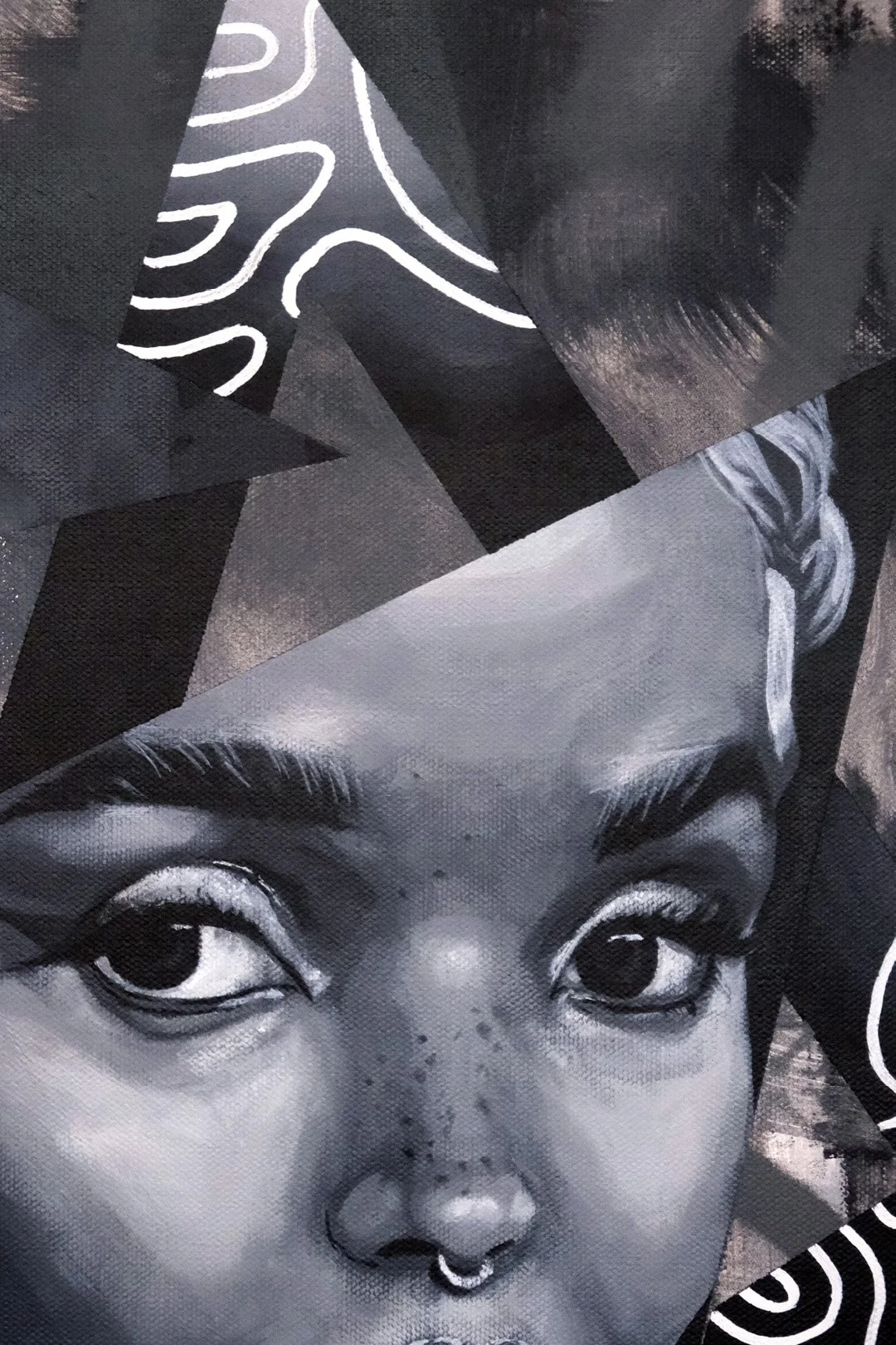 Darjeeling (detail)
2023
30 × 24 inches
Acrylic and spray paint on canvas