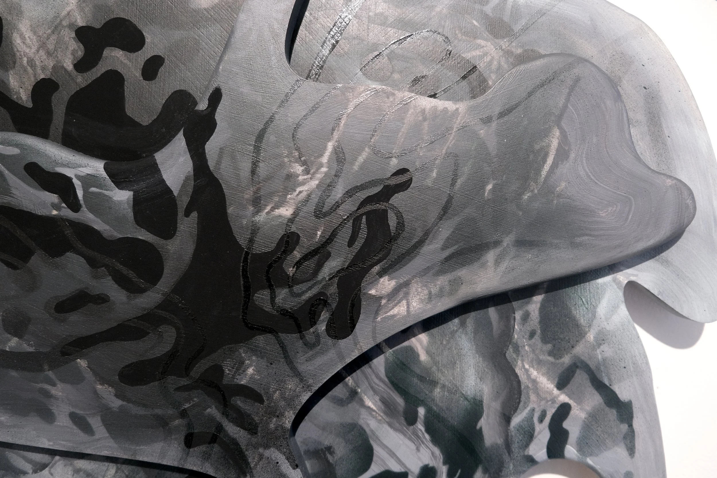 Ambigus (detail)
2026
33 × 46 x 2.25 inches (variable)
Acrylic, acrylic mediums, spray paint on
custom-shaped MDF wood panels