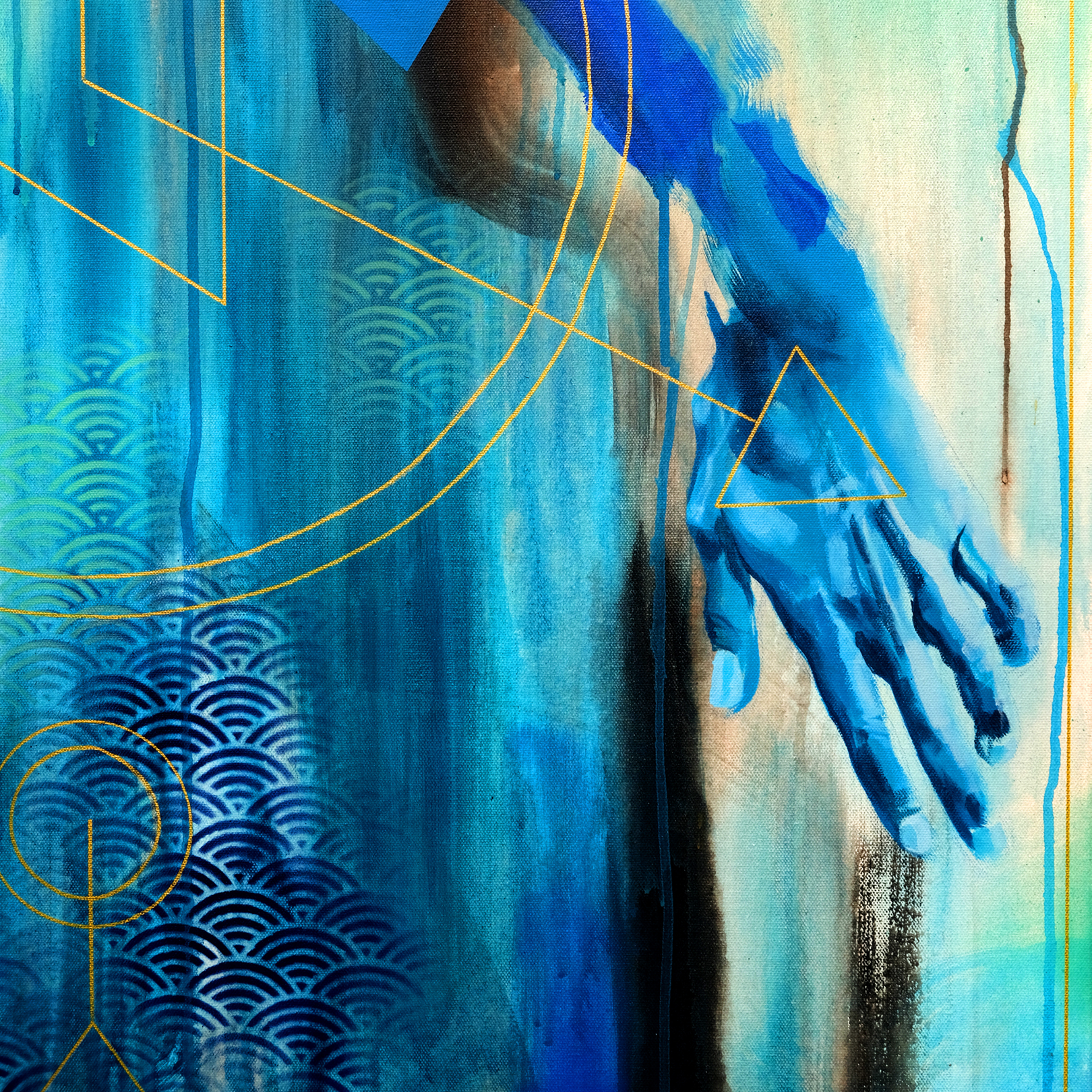 Anaglyphid (detail)
2025
72 x 36 & 72 x 36 inches
Acrylic and spray paint on canvas