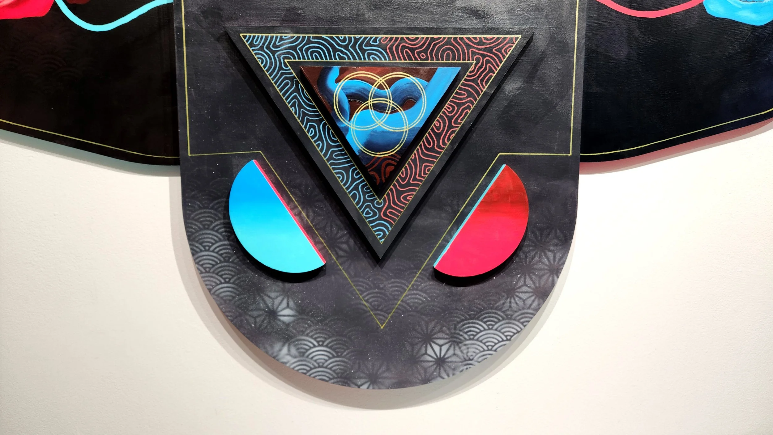 Anaglyphid II: Altar to Pluralism (detail)
2025
48 x 60 x 2.25 inches
Acrylic and spray paint on MDF