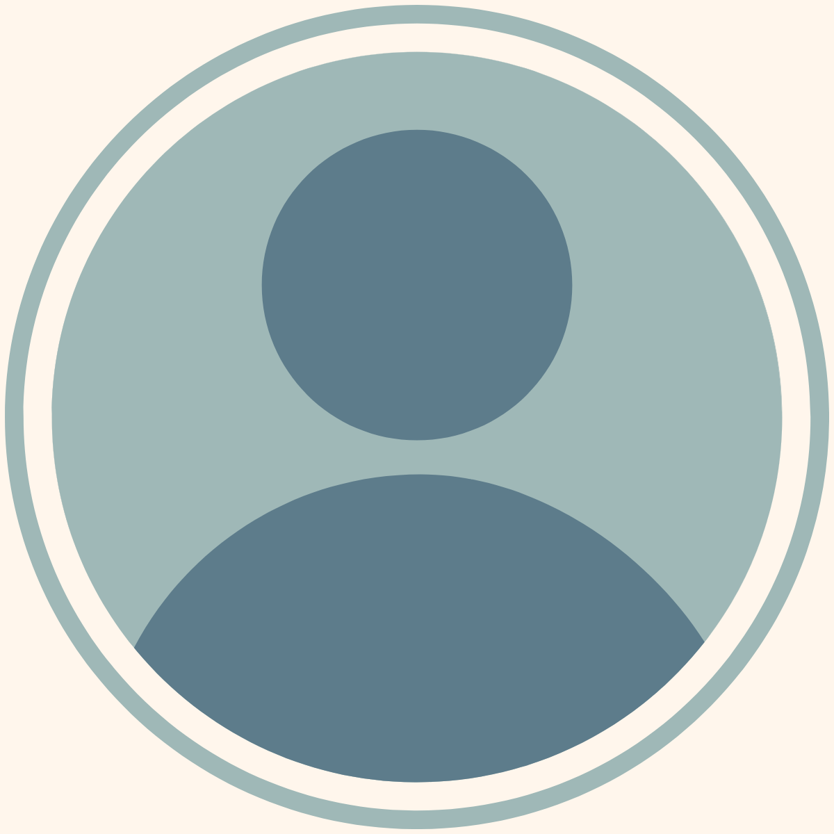 Placeholder profile image icon featuring a circular outline with a silhouette of a person in the center, used for user profiles or avatars.