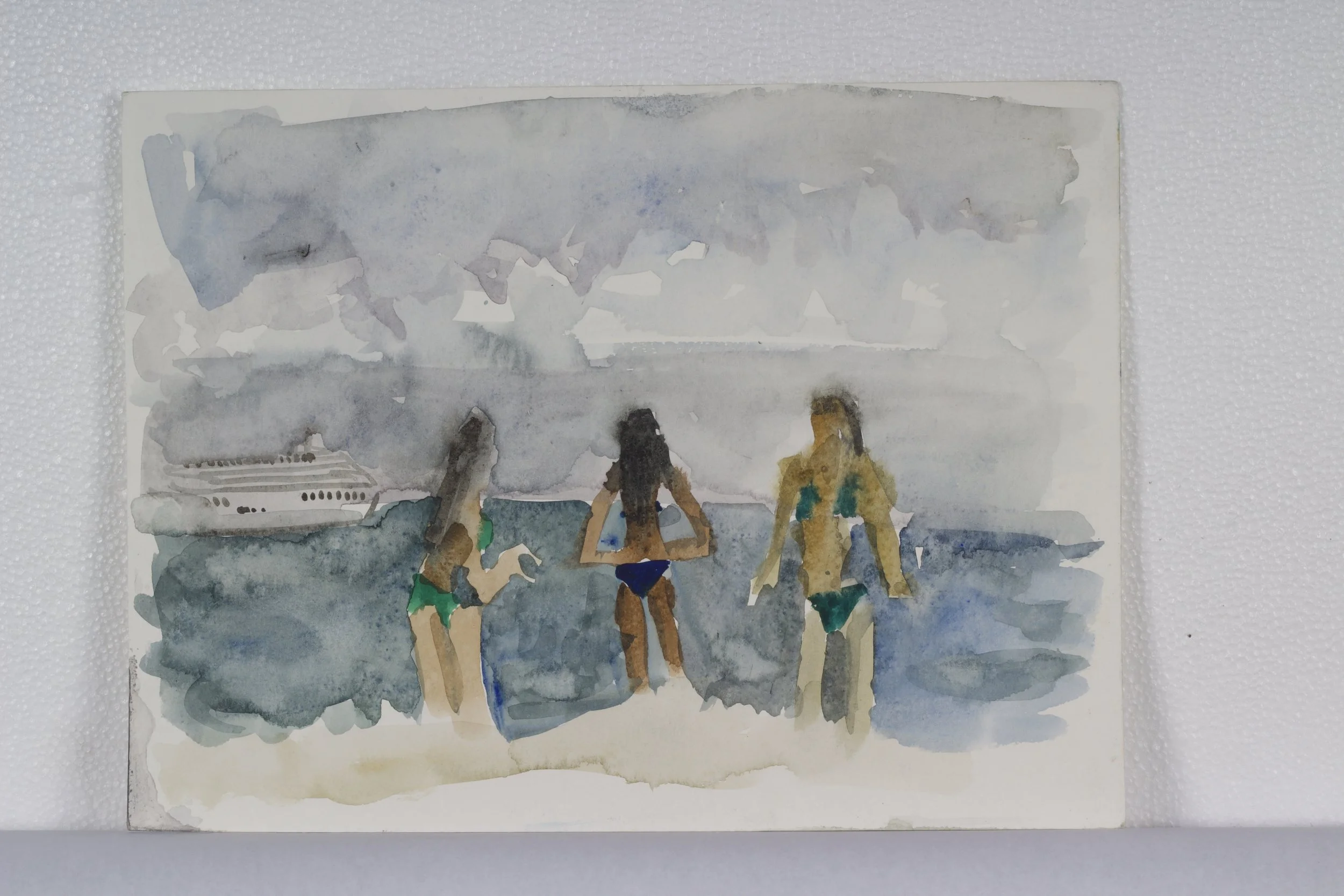 Girls and Cruise Ship 2019 9"x12"