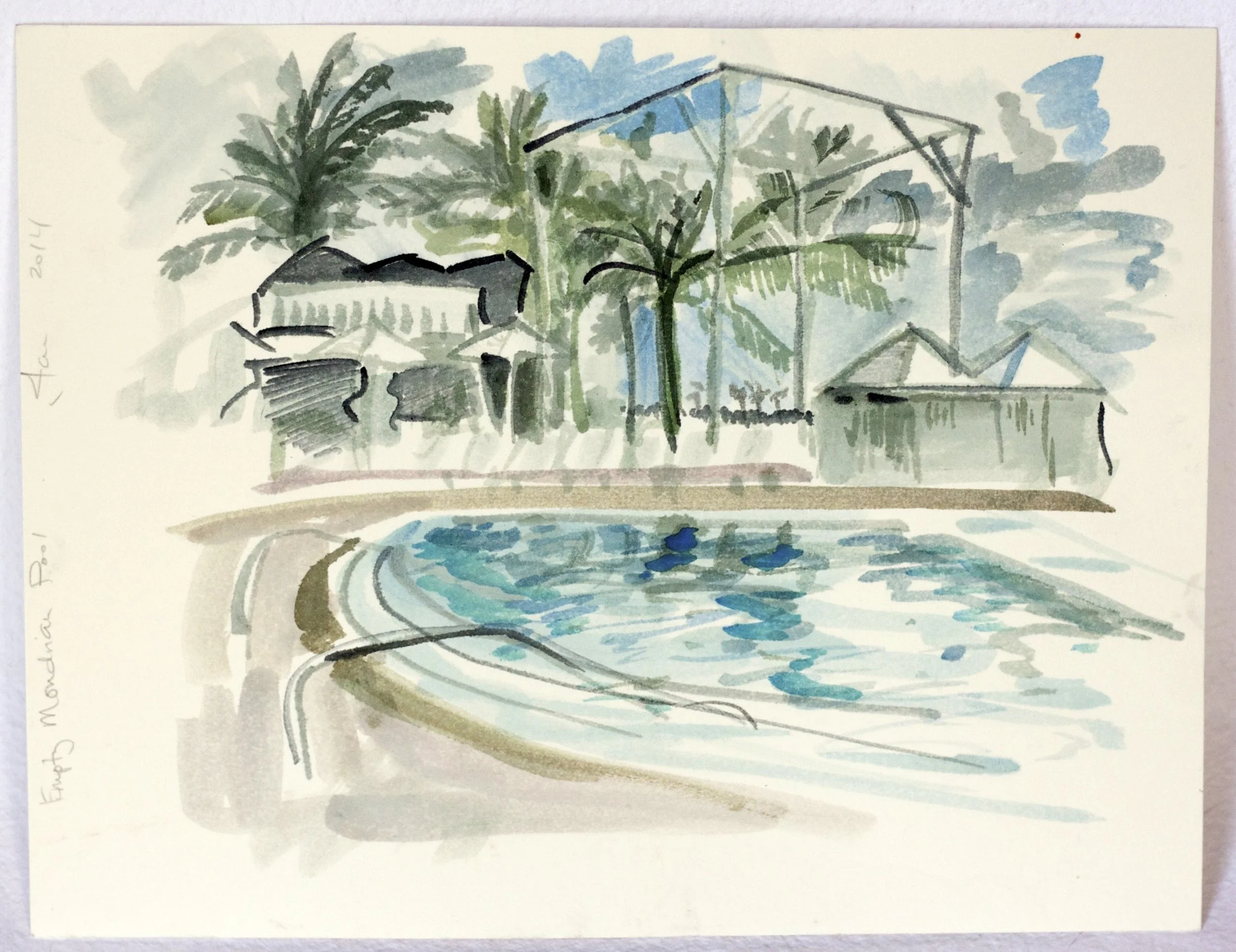 Empty Modrian Pool 2014 8 1/2" x 11"