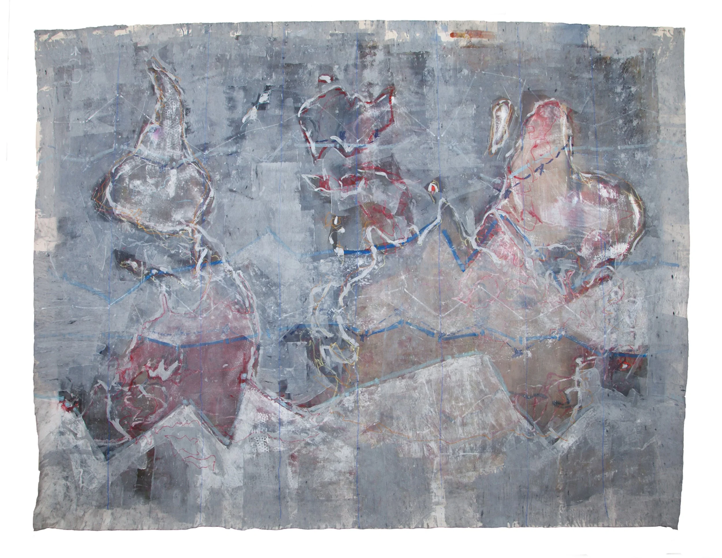  Boars Into Barrows 
 
2013 mixed media on canvas 96x114in