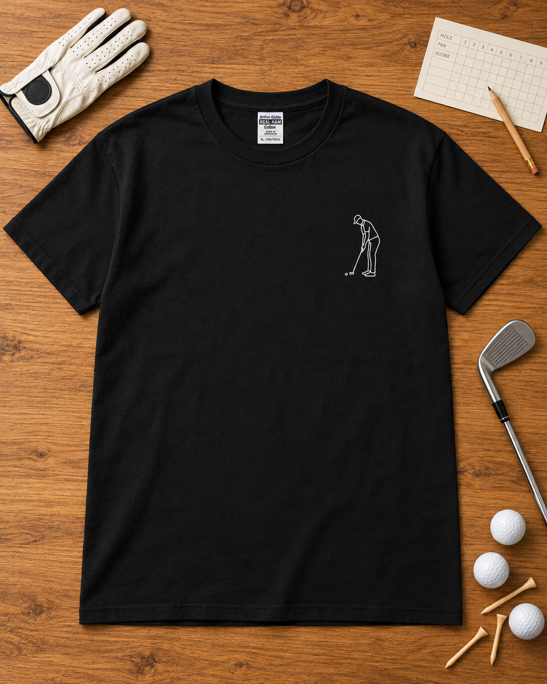 Black Golf T-Shirt Flat Lay-2.png