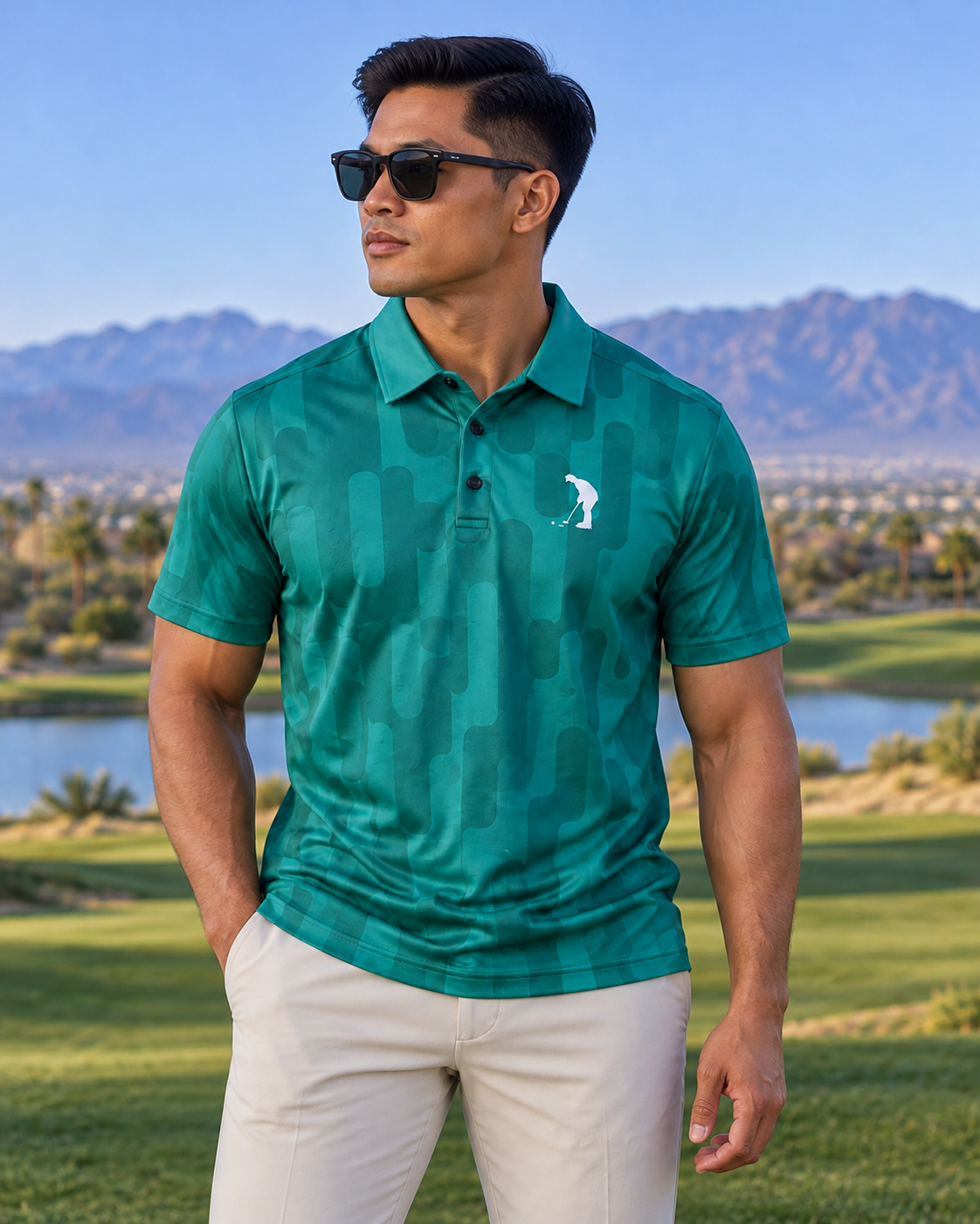 Golf SZN LV Tonal Golf Polo — Teal Green