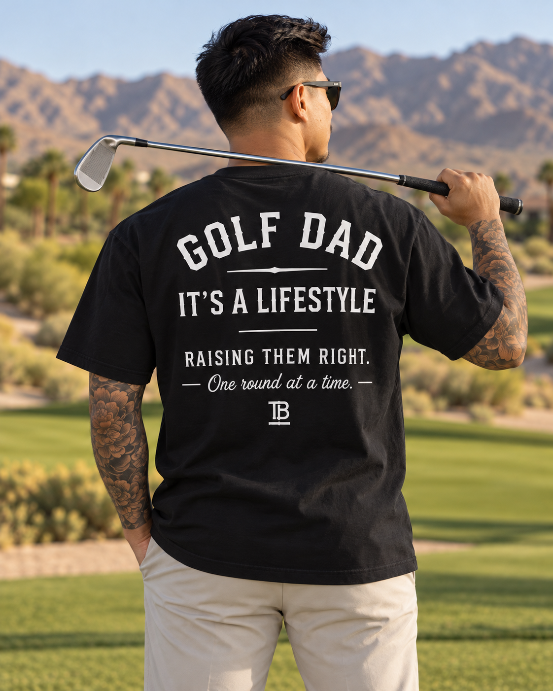 Golf dad black tee, rear view-2.png