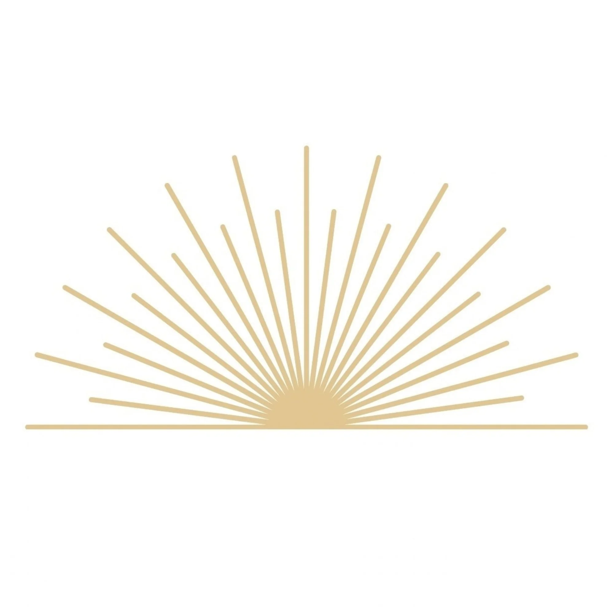Golden sunburst pattern on a white background
