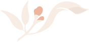 A minimalist illustration of two hands holding a small pink flower with leaves.