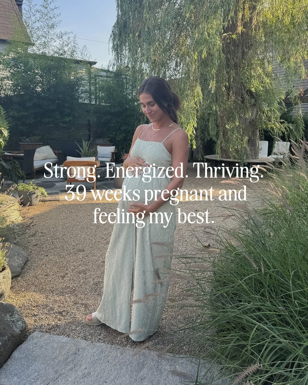 39 weeks pregnant ➡️ 1 week postpartum 

I felt incredible throughout my pregnancy and now&mdash;one week postpartum&mdash;I&rsquo;m amazed at how well I&rsquo;ve been able to recover and continue to feel like myself. This didn&rsquo;t happen by chan