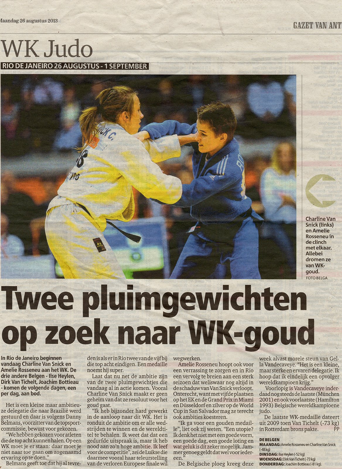 Twee pluimgewichten op zoek naar WK-goud