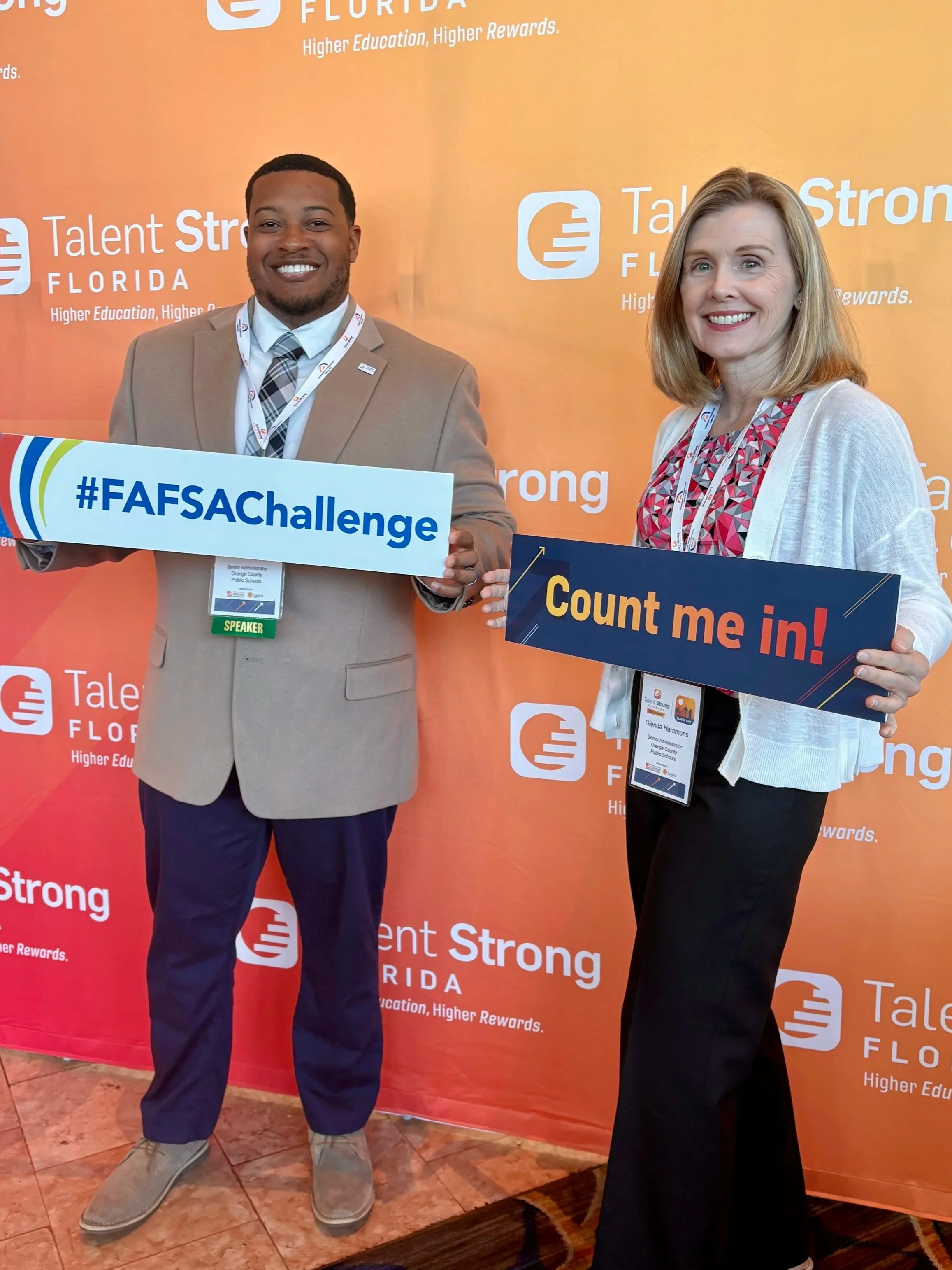 Glenda Hammons, Ed.D., at the Talent Strong Florida FAFSA Challenge event
