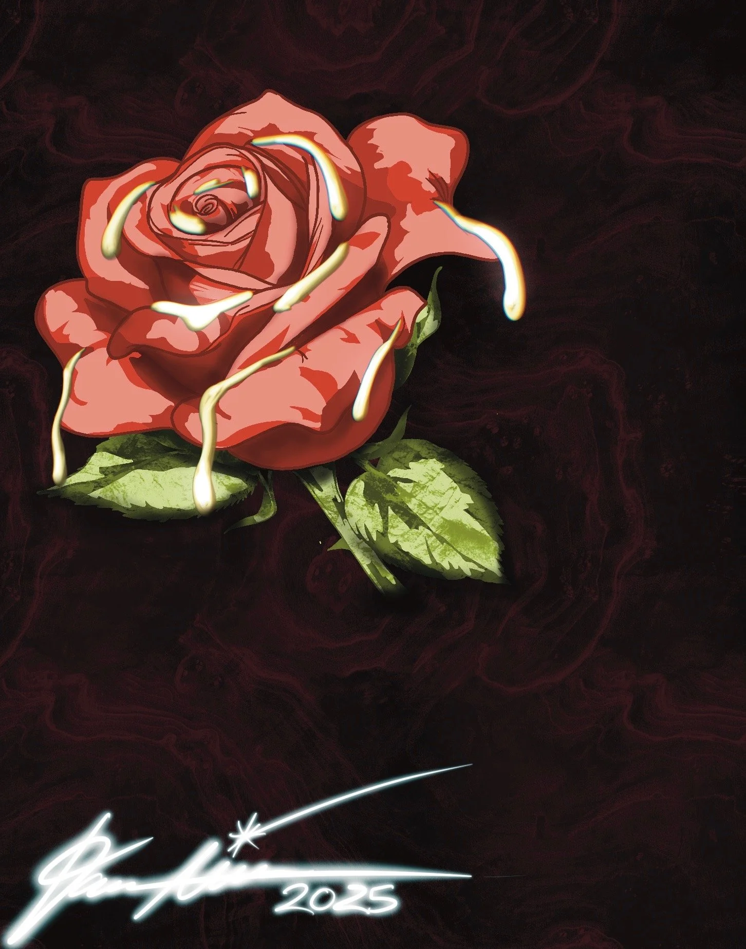 "Rose Dripping Gold"