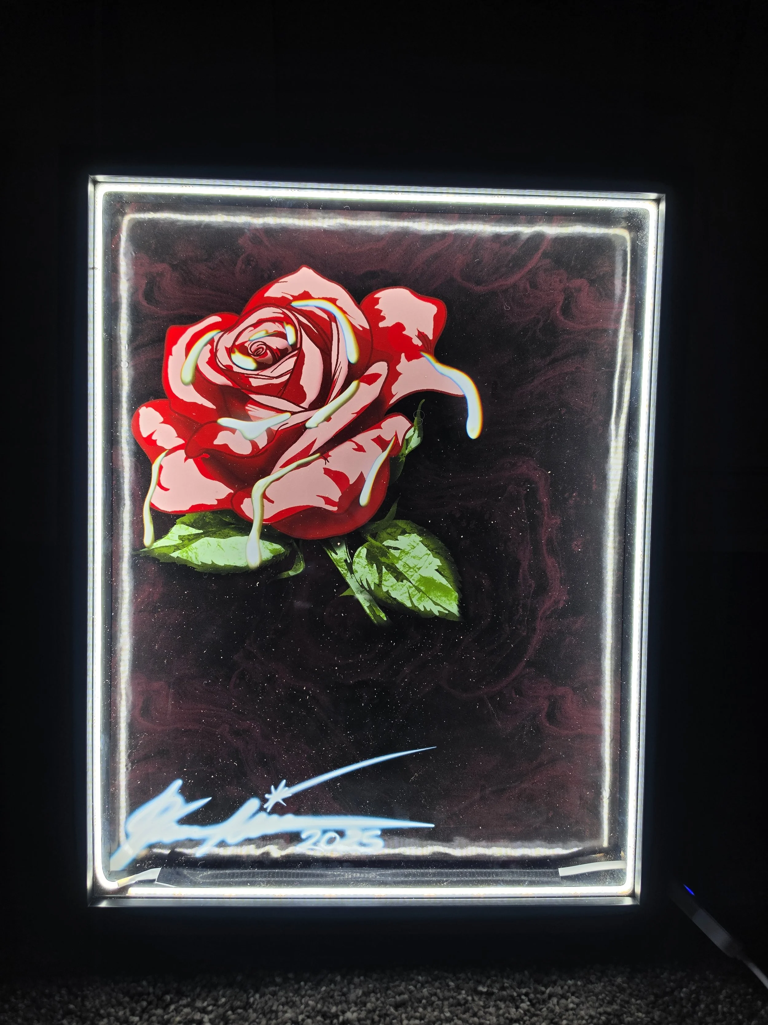 Rose Gold Drip Wall Art