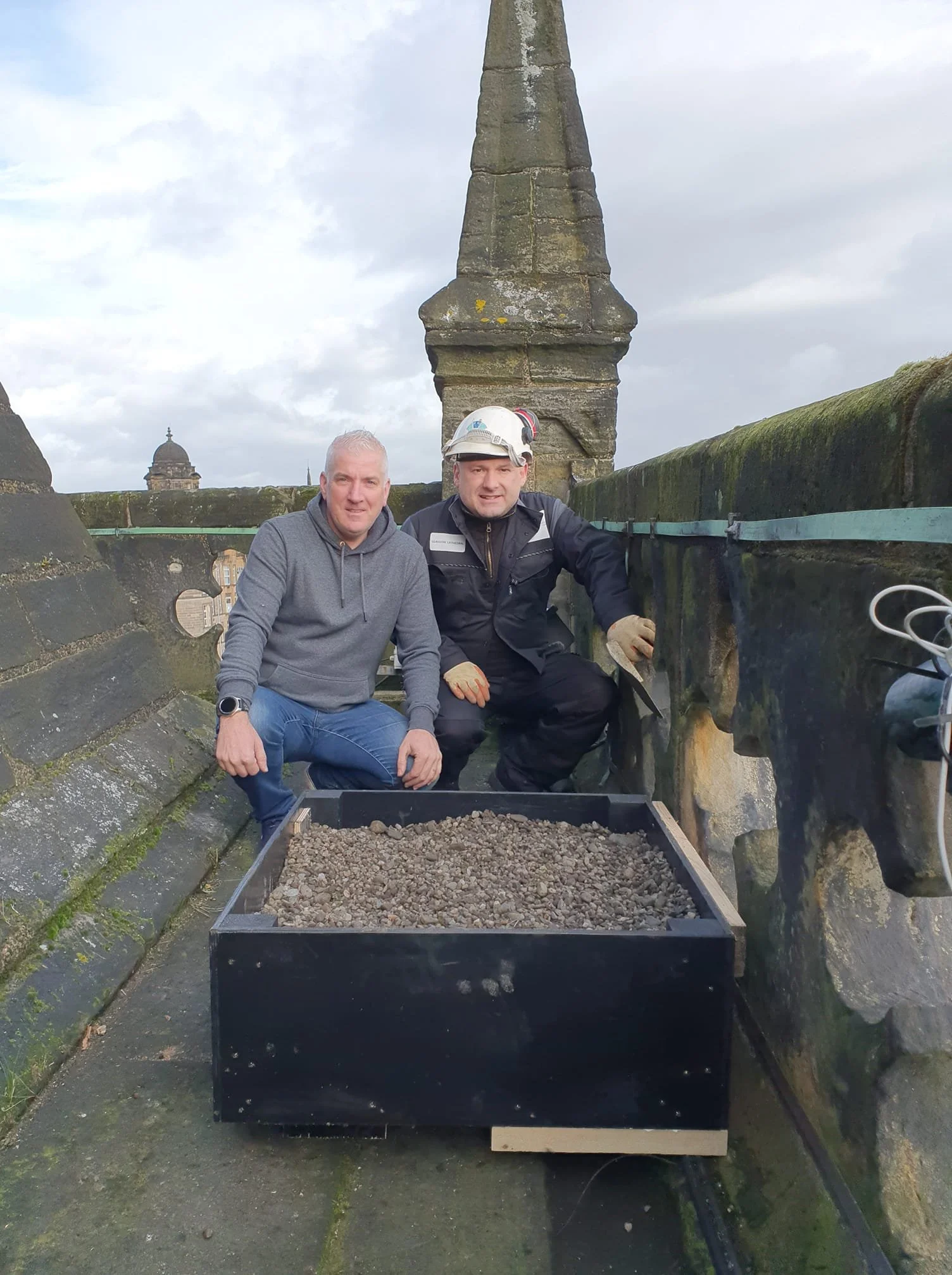 Glasgow cathedral peregrine nestbox install